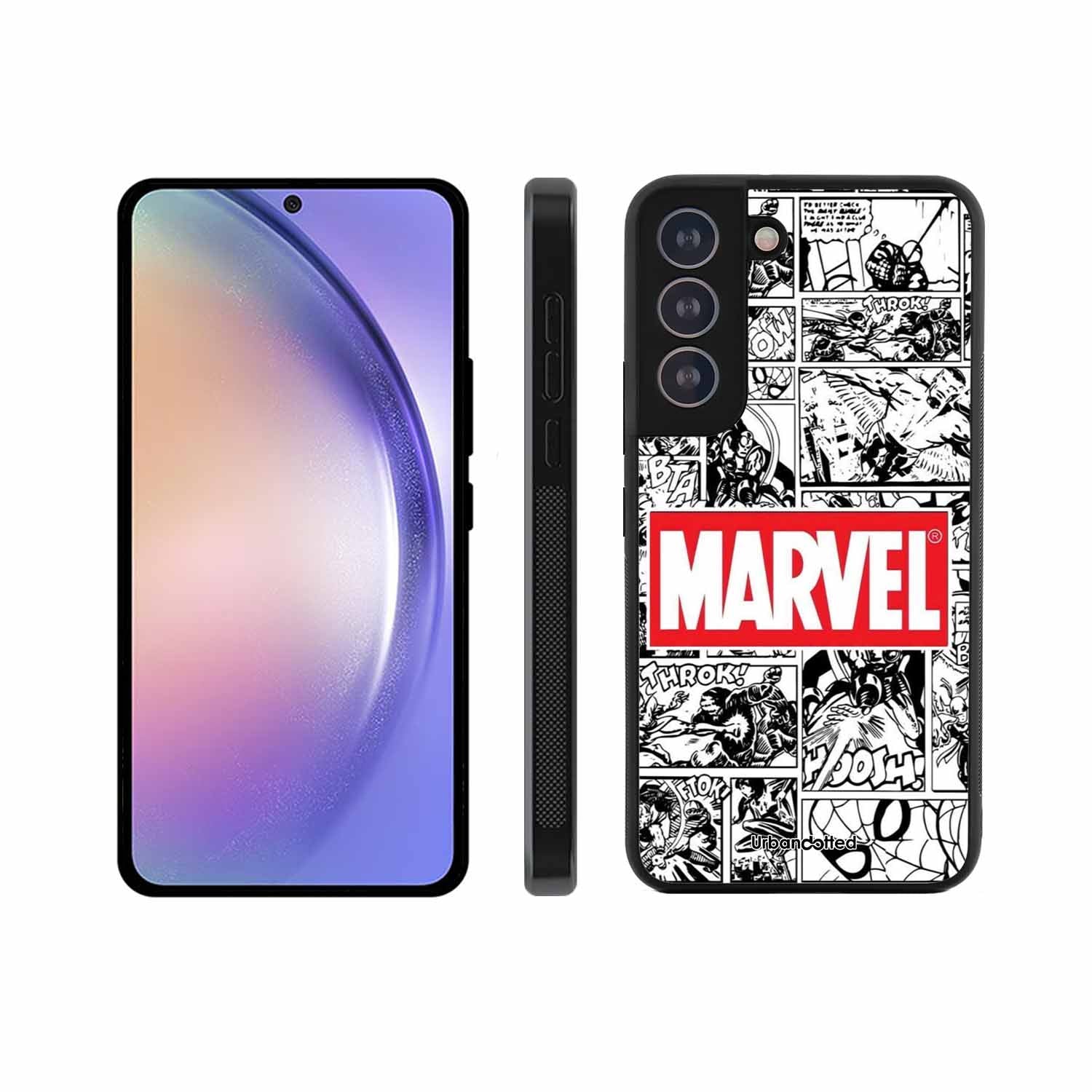 Black and White Comic Book Glass Case For Samsung S21