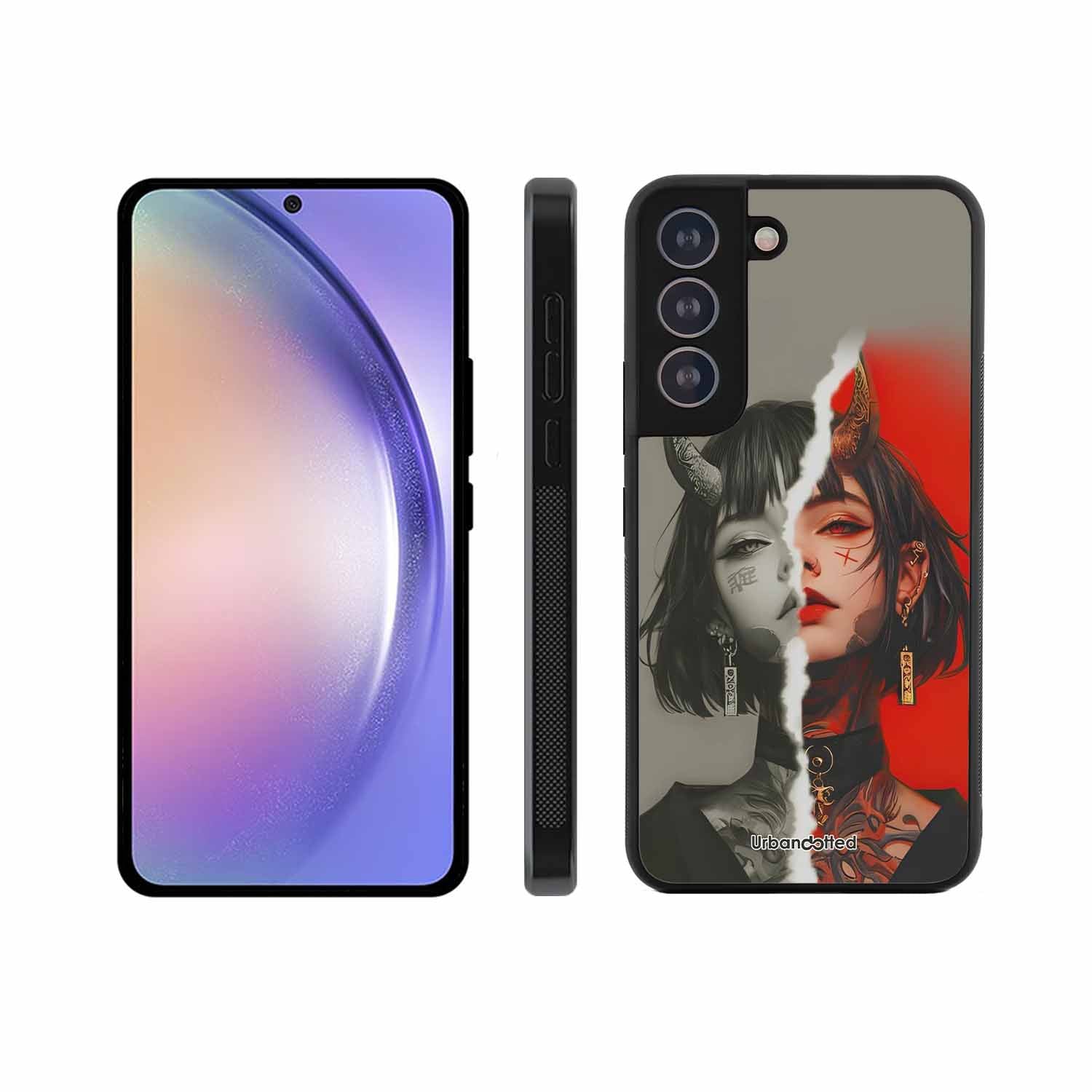 Yin Yang Demon Art Glass Case For Samsung S21