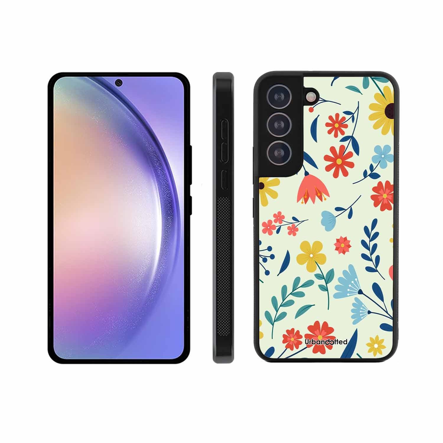 Colorful Wildflower Meadow Glass Case For Samsung S21