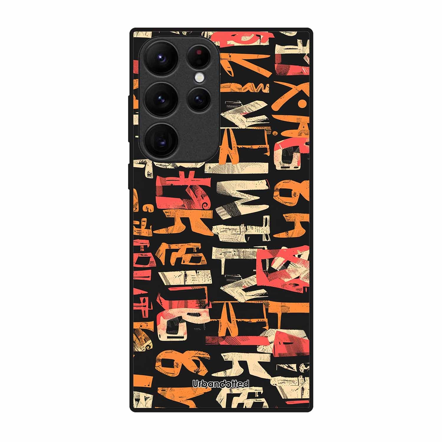 Mixed Typography Design Glass Case For Samsung S22 Ultra 5G