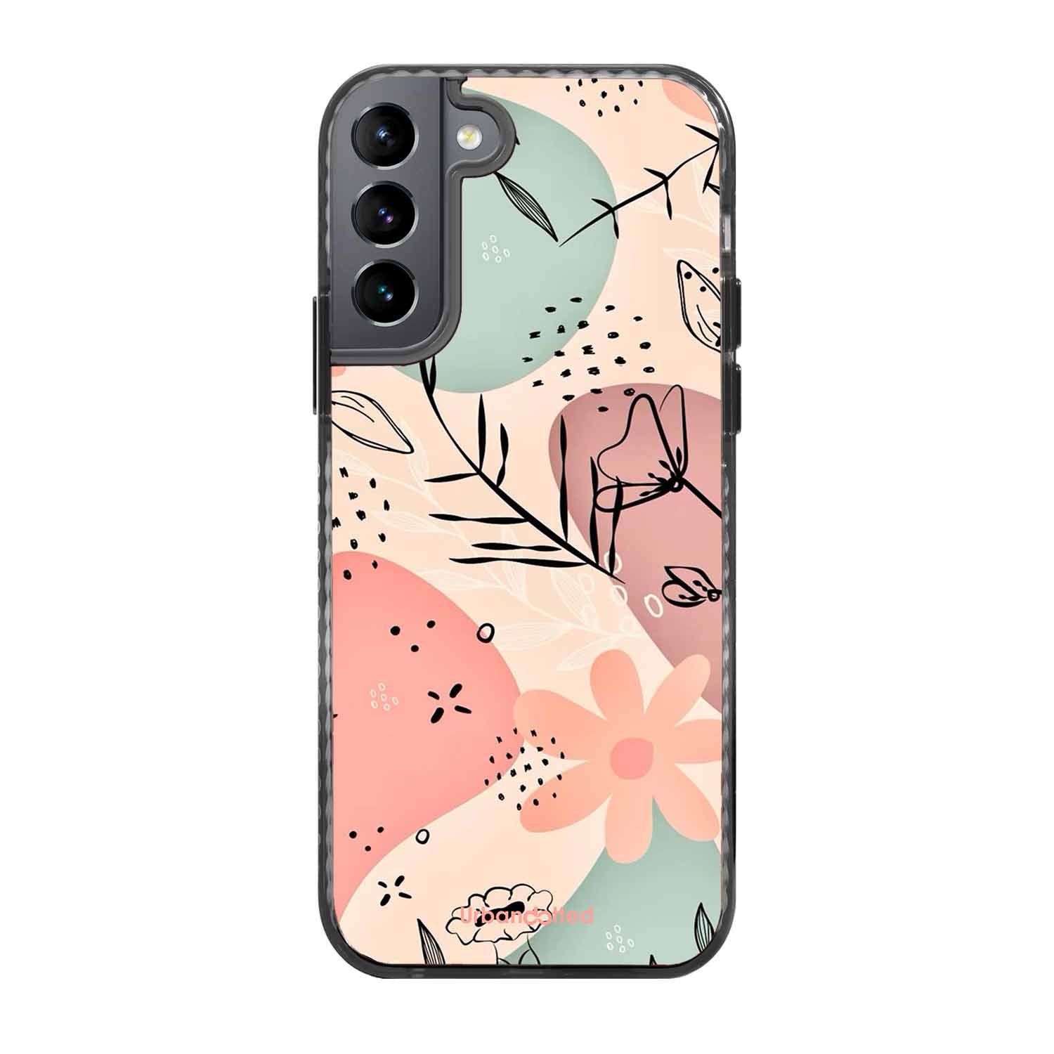 Abstract Floral Glass Case For Samsung S22 Plus 5G