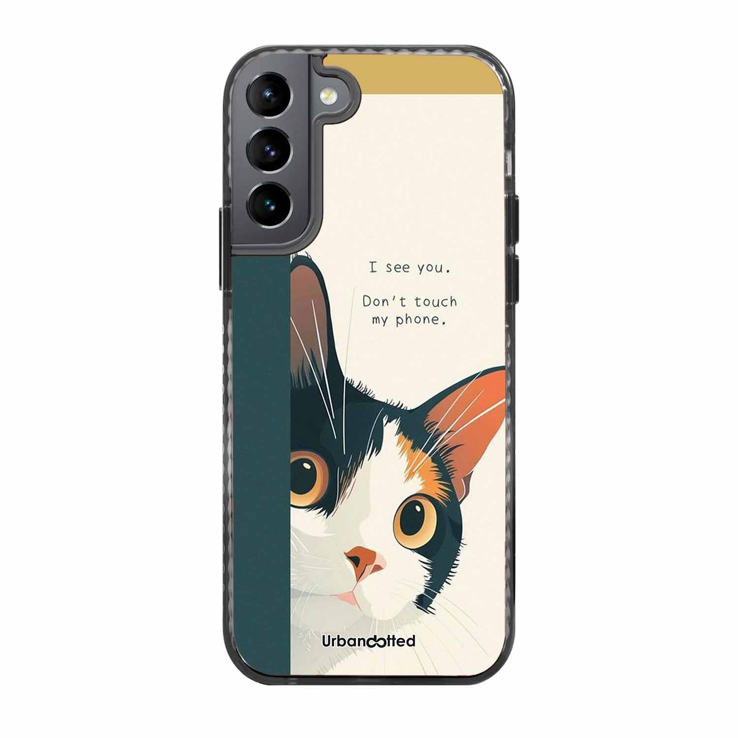 No Touch My Phone Cat Glass Case For Samsung S22 Plus 5G