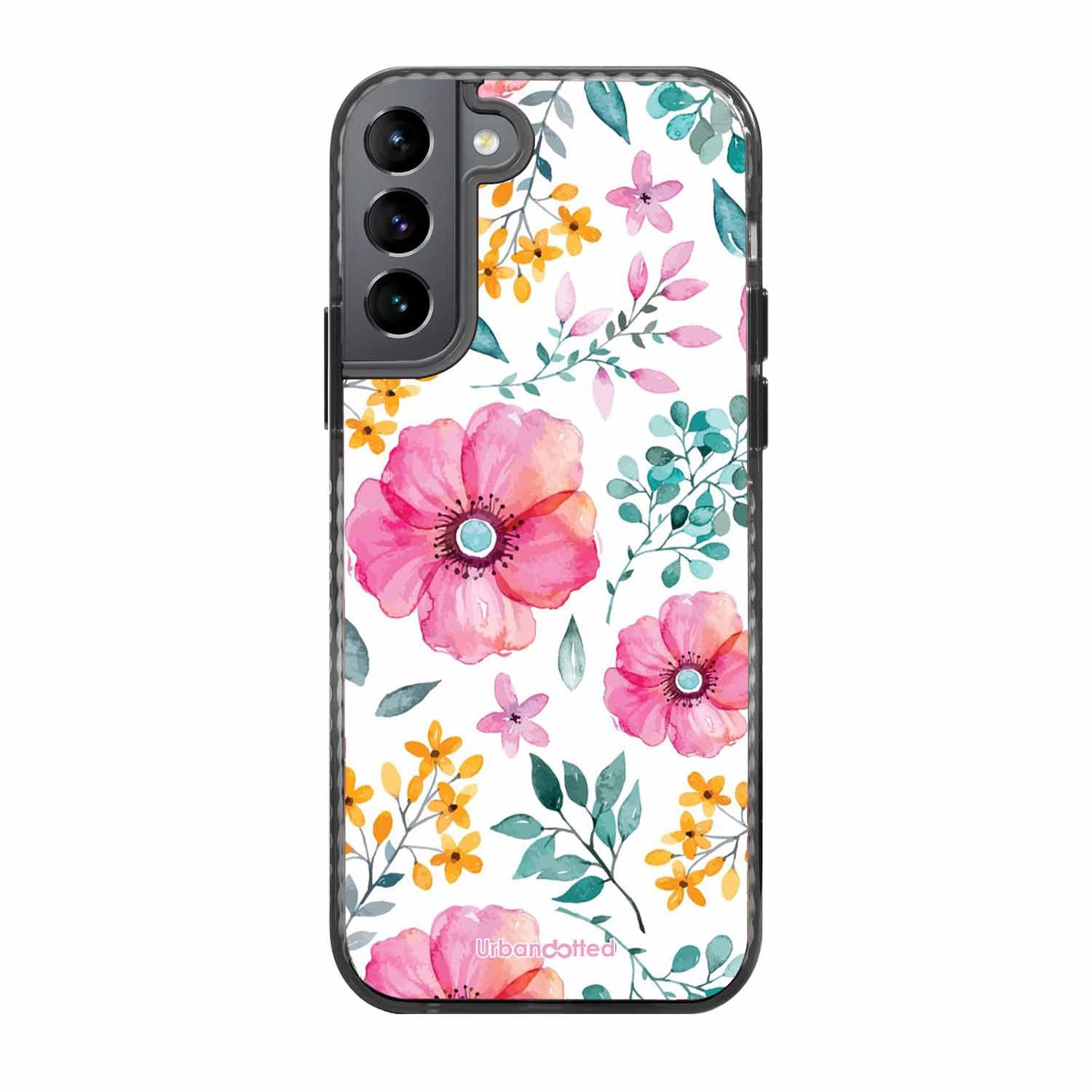 True Blue Wildflower Glass Case For Samsung S22 Plus 5G