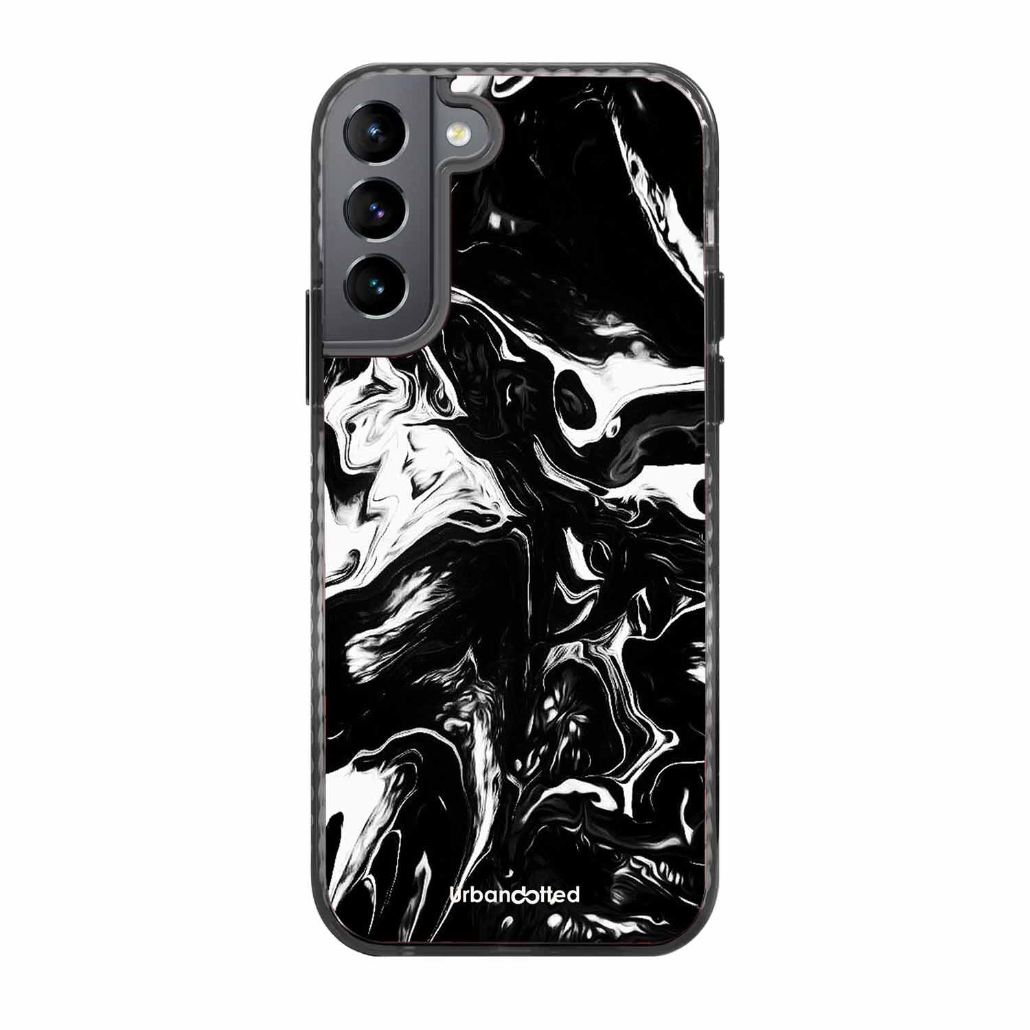 Dark Marble Texture Glass Case For Samsung S22 Plus 5G