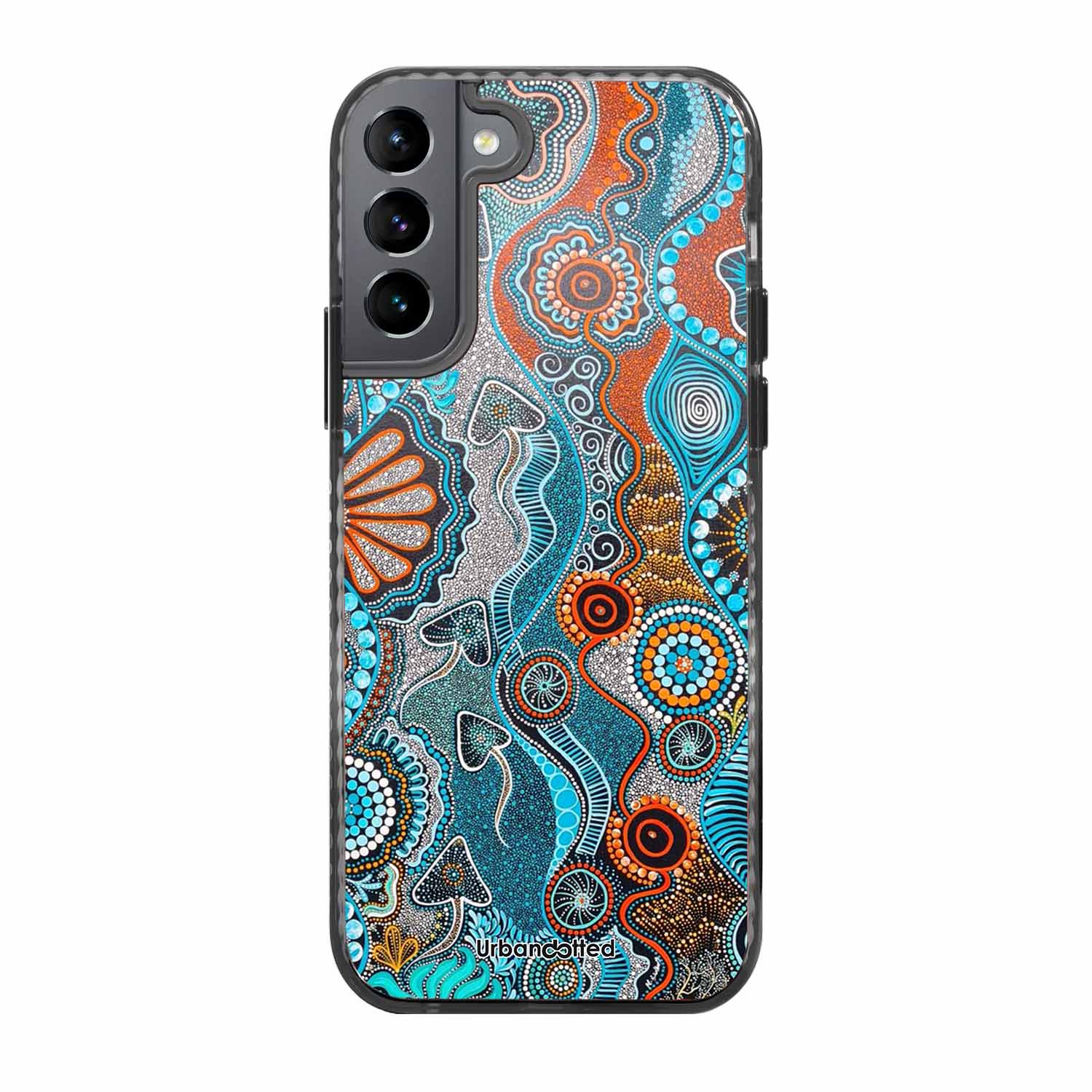 Aboriginal Art Story Glass Case For Samsung S22 Plus 5G