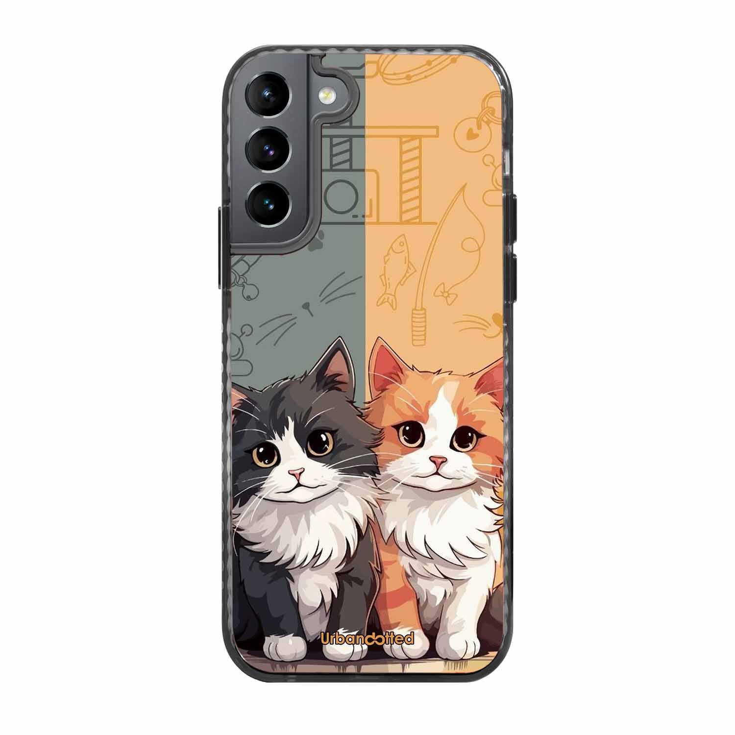 Yin and Yang Cats Glass Case For Samsung S22 Plus 5G
