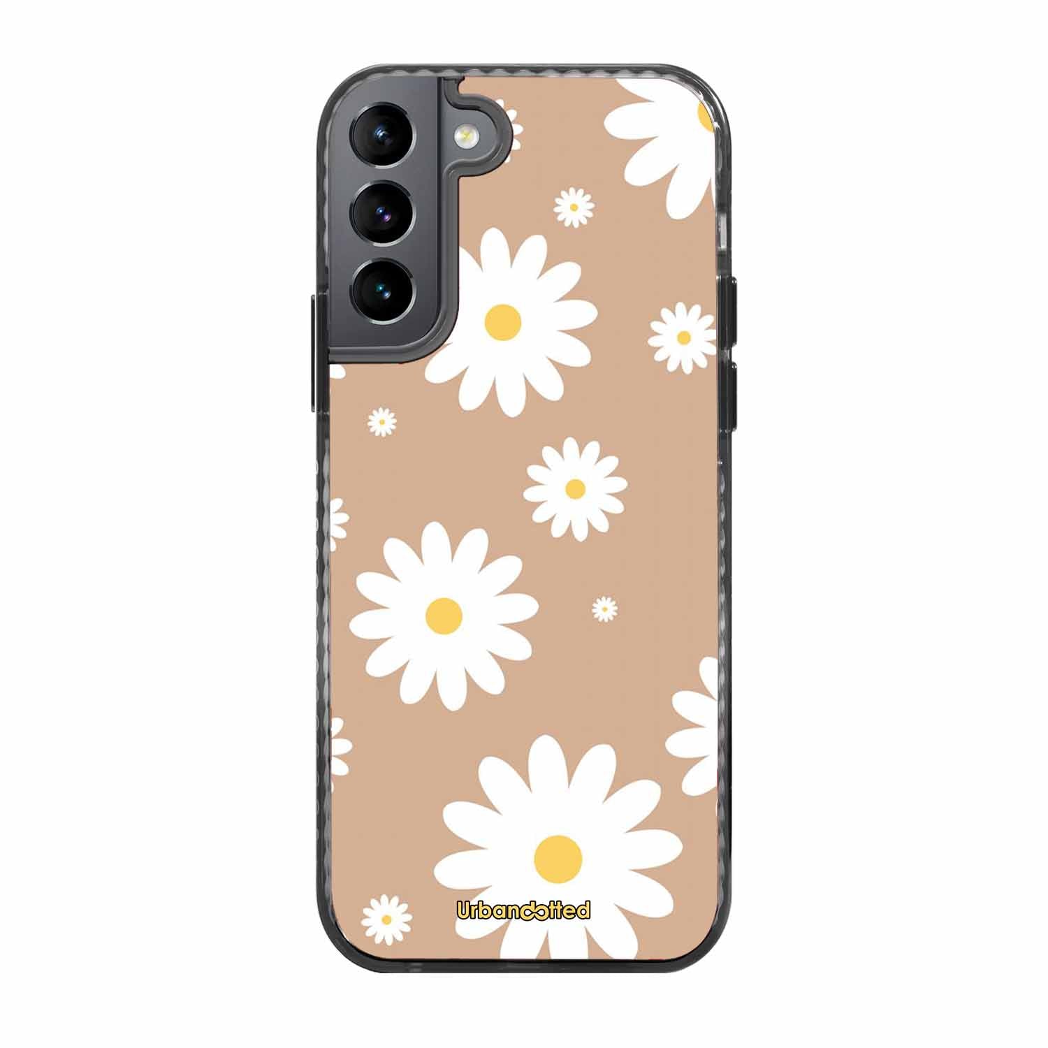 Tan Daisy Field Glass Case For Samsung S22 5G
