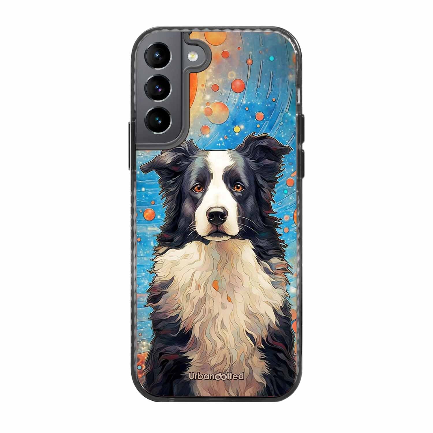 Artistic Dog Illustration Glass Case For Samsung S22 5G