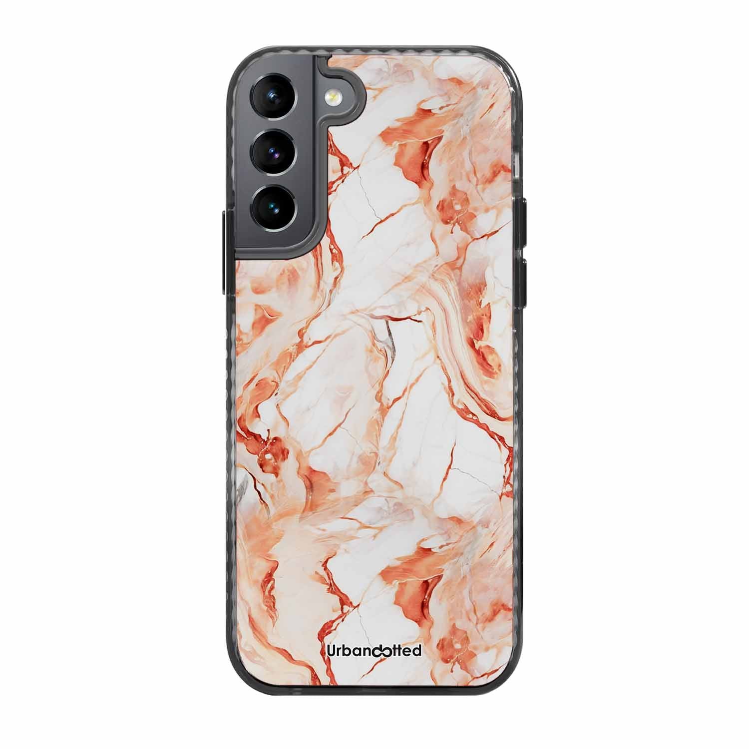 Elegant Rose Gold Veins Glass Case For Samsung S22 5G