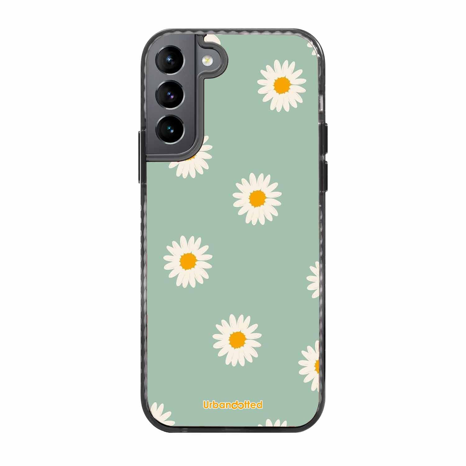 Scattered White Daisies Glass Case For Samsung S22 Plus 5G