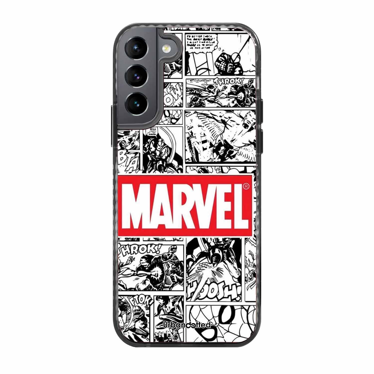 Black and White Comic Book Glass Case For Samsung S22 5G