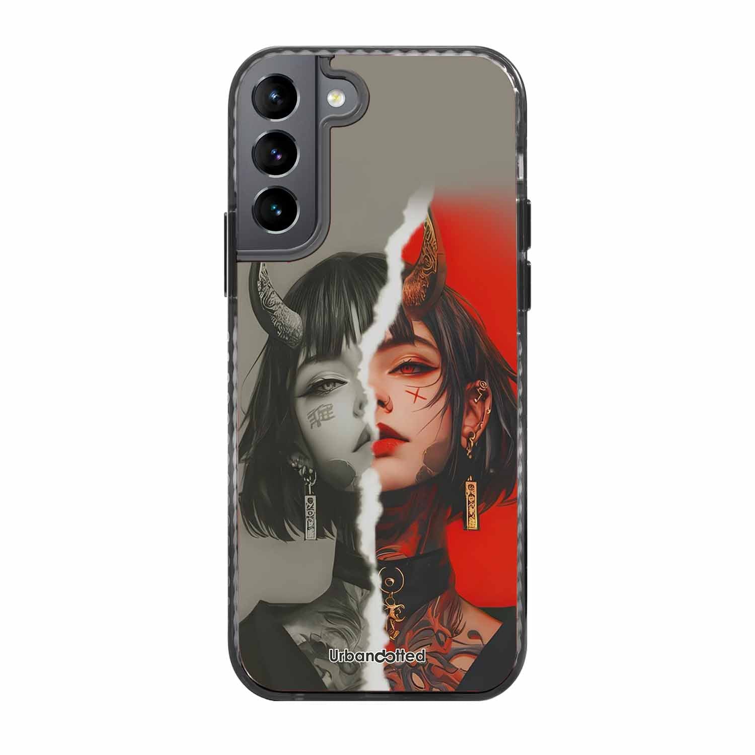Yin Yang Demon Art Glass Case For Samsung S22 5G