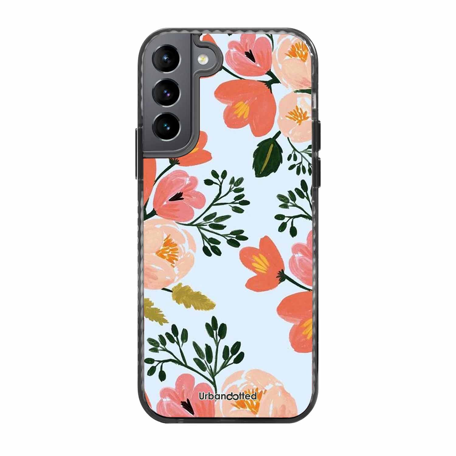 Painted Floral Bouque Glass Case For Samsung S22 5G