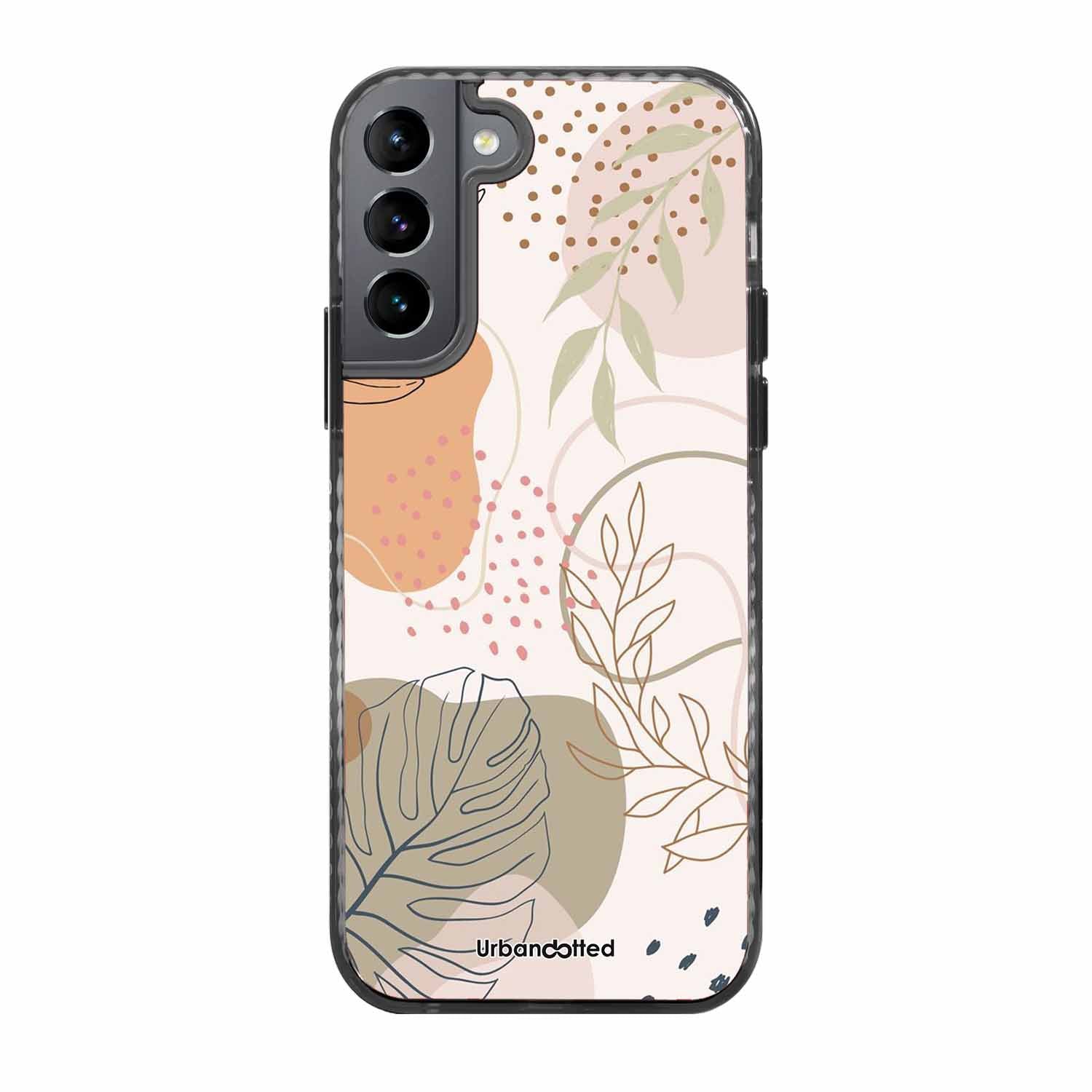 Minimalist Leaf Pattern Glass Case For Samsung S22 5G