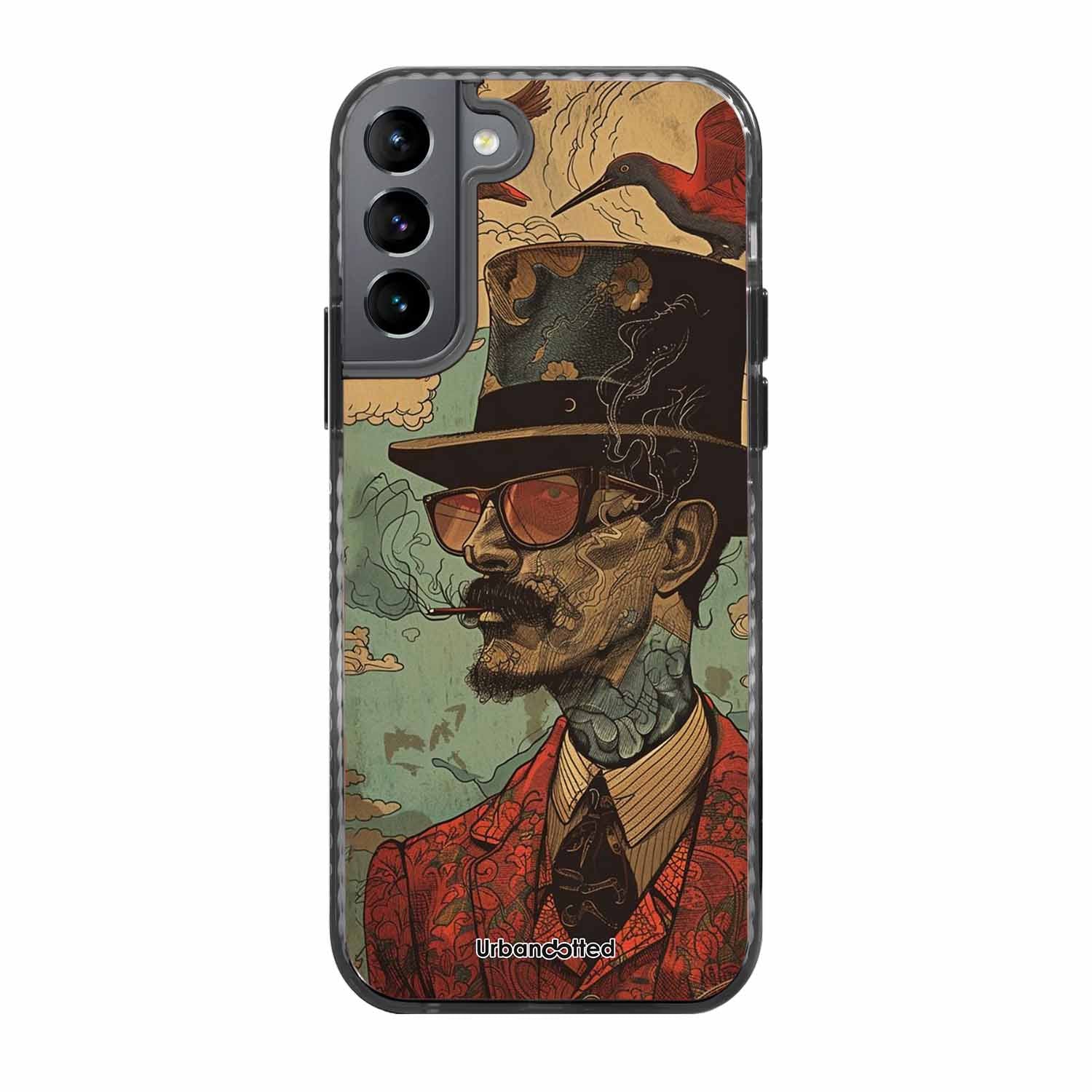 Steampunk Gentleman Smoker Glass Case For Samsung S22 5G