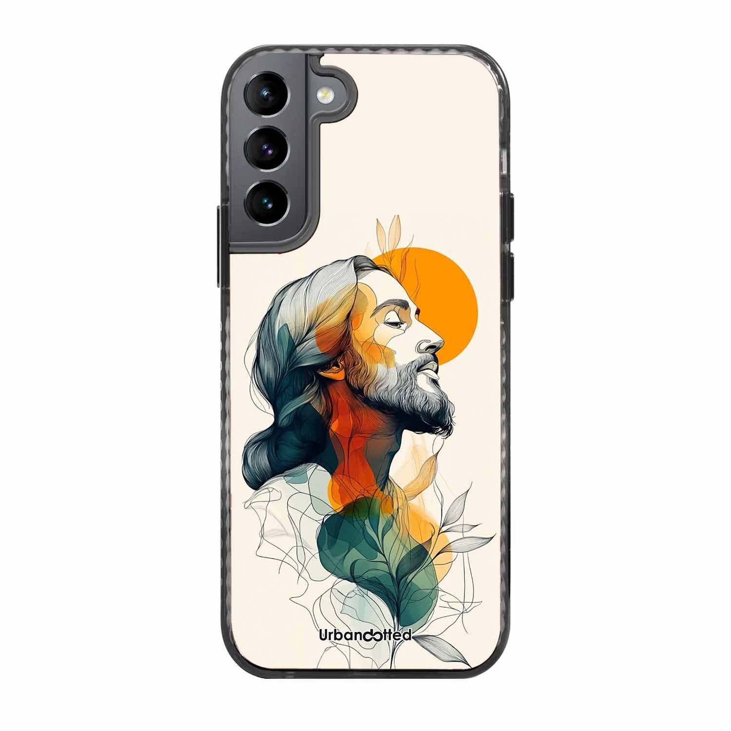 Jesus in Profile Prayer Glass Case For Samsung S22 5G