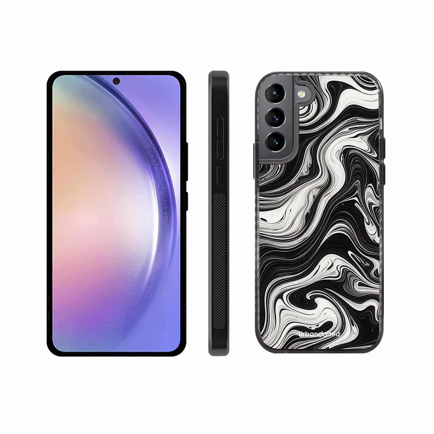 Monochrome Marble Glass Case For Samsung S22 Plus 5G