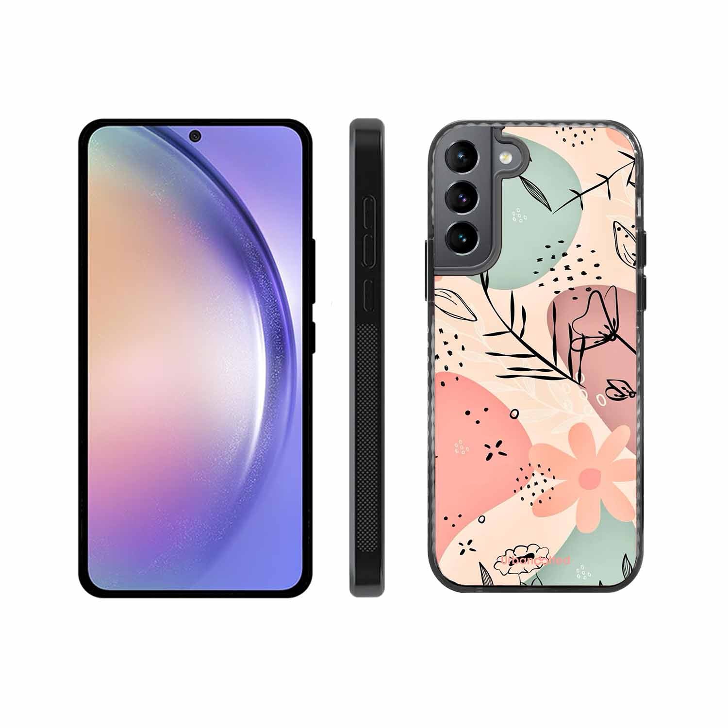 Abstract Floral Glass Case For Samsung S22 Plus 5G