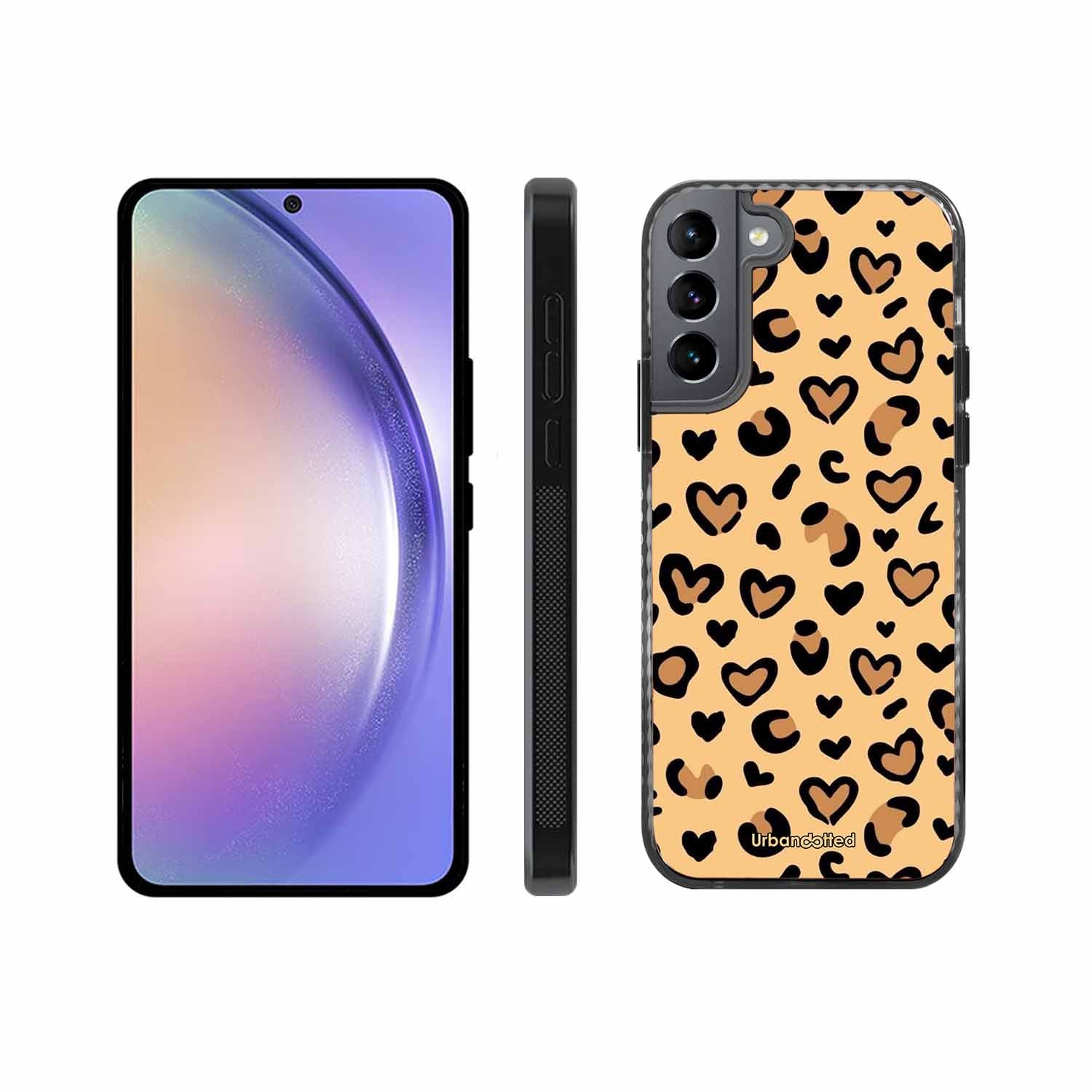 Native Animal Print Hearts Glass Case For Samsung S22 Plus 5G