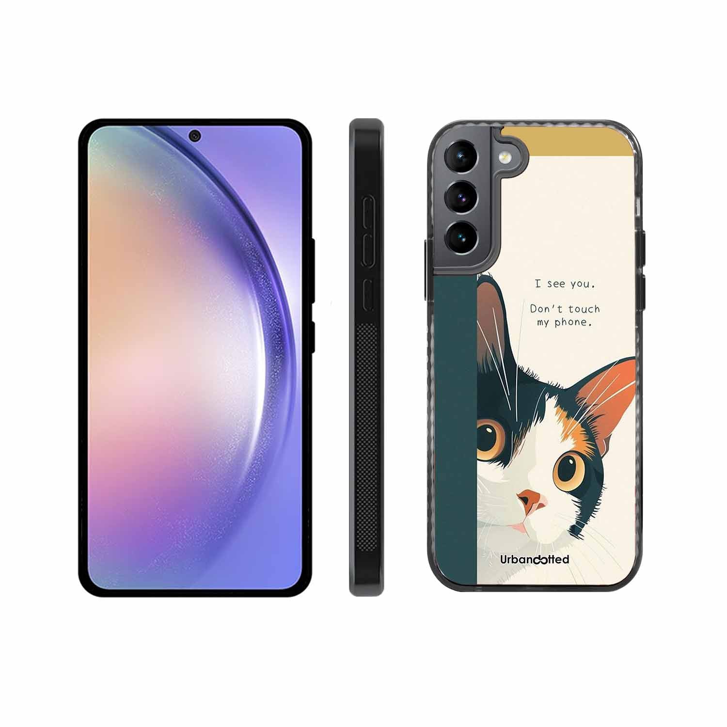 No Touch My Phone Cat Glass Case For Samsung S22 Plus 5G