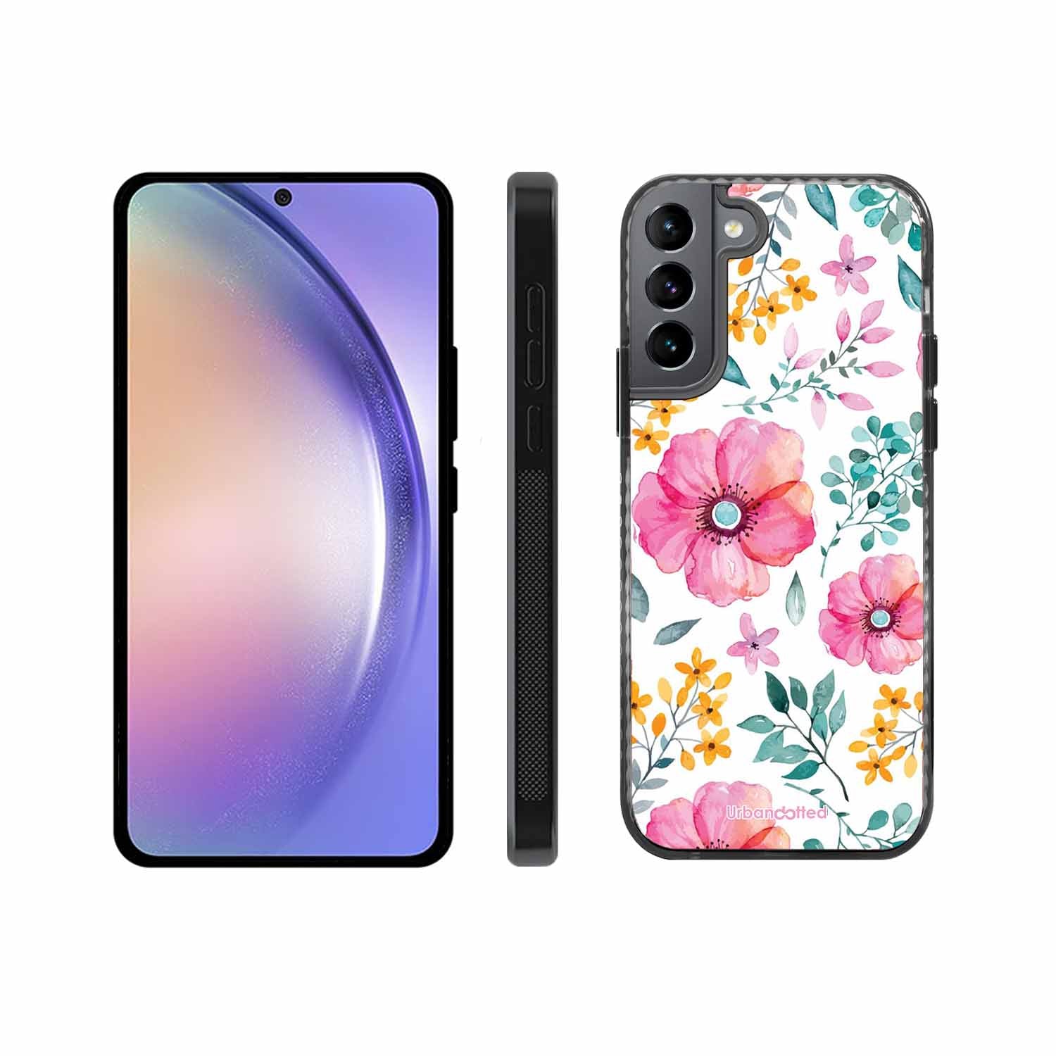True Blue Wildflower Glass Case For Samsung S22 Plus 5G