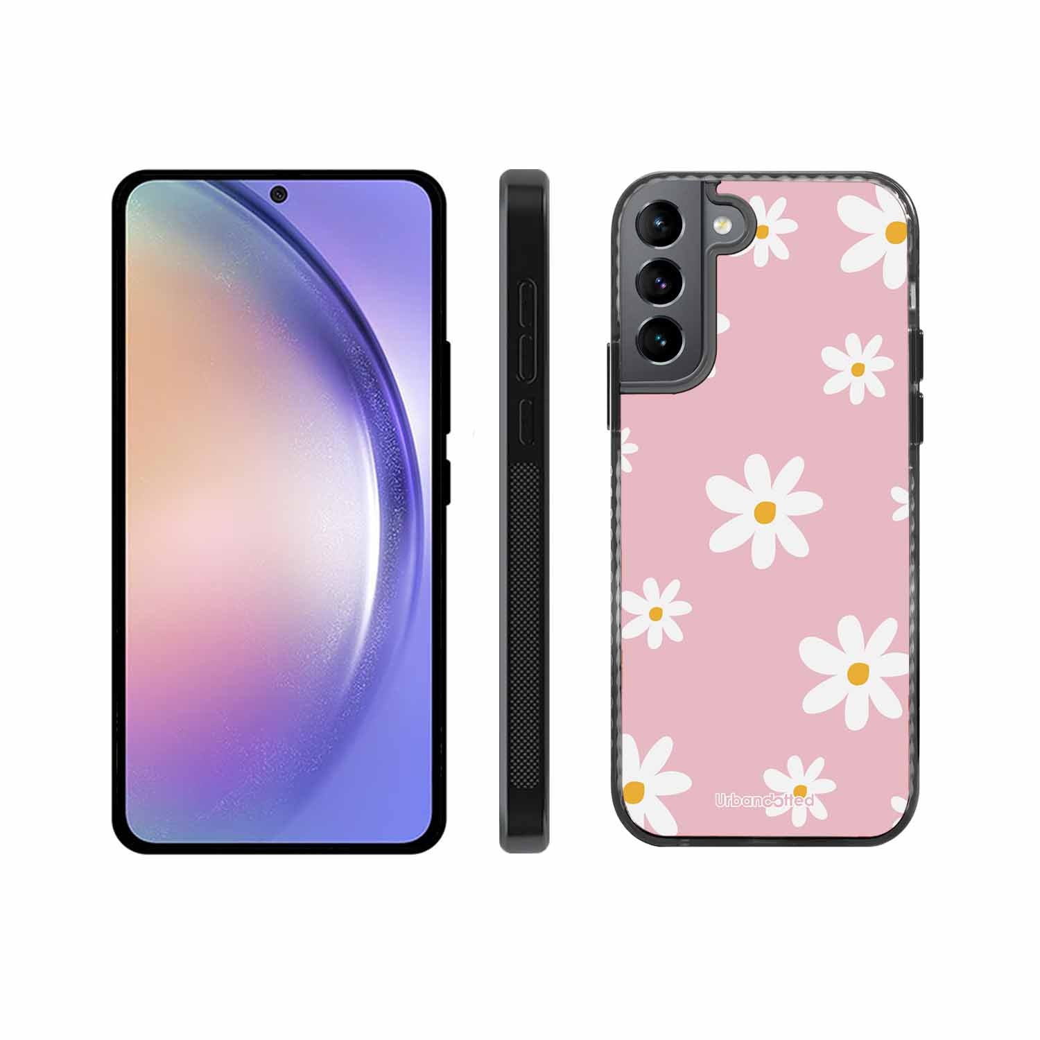 Pink Daisy Delight Glass Case For Samsung S22 Plus 5G
