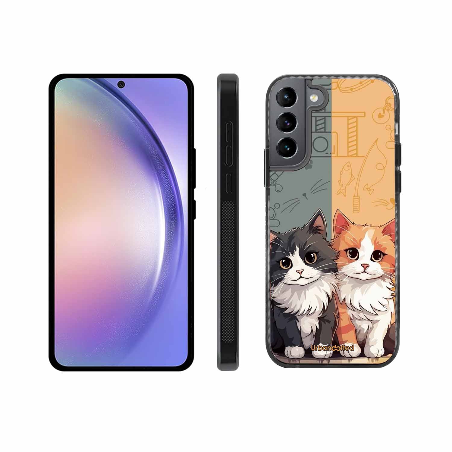 Yin and Yang Cats Glass Case For Samsung S22 Plus 5G