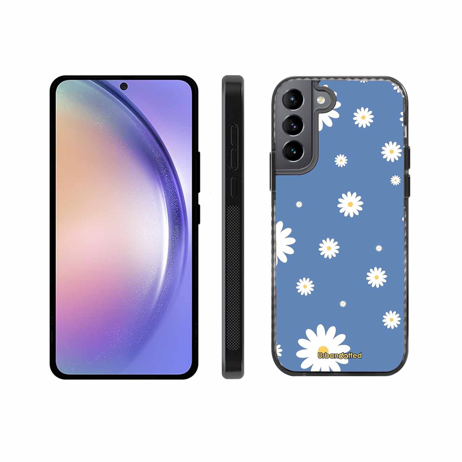 Blue Daisy Meadow Glass Case For Samsung S22 Plus 5G