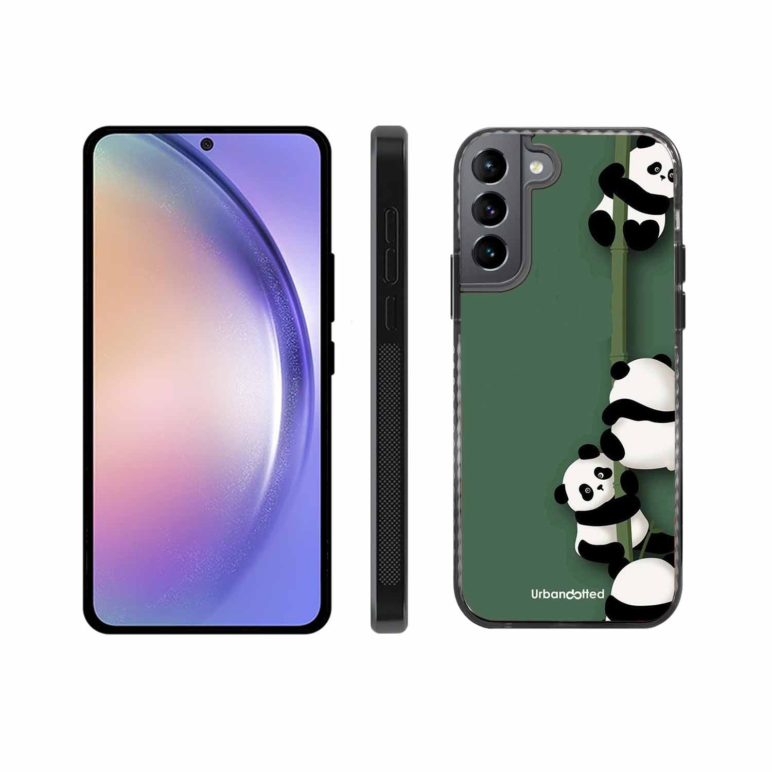 Climbing Pandas Glass Case For Samsung S22 5G