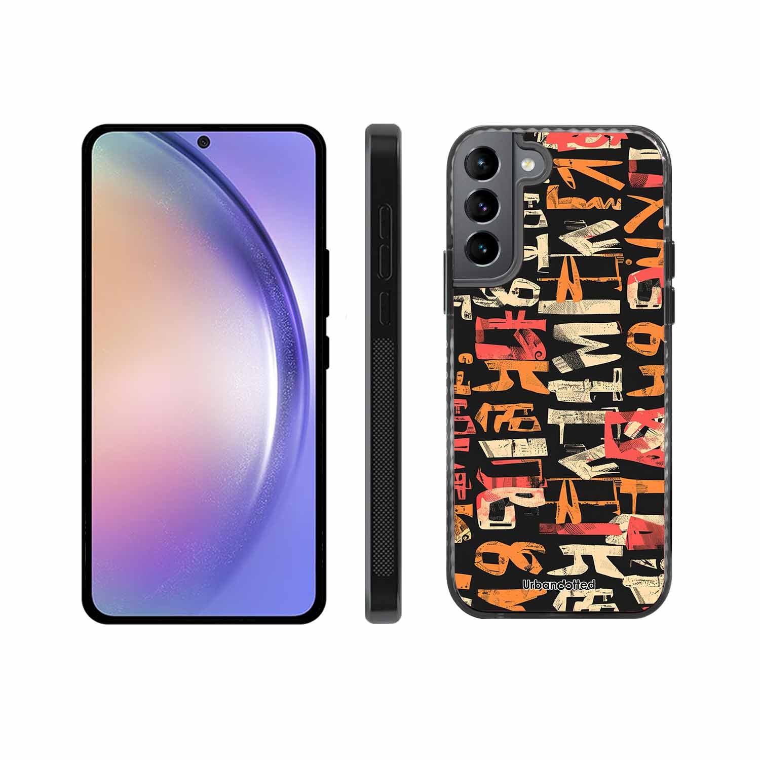 Mixed Typography Design Glass Case For Samsung S22 5G