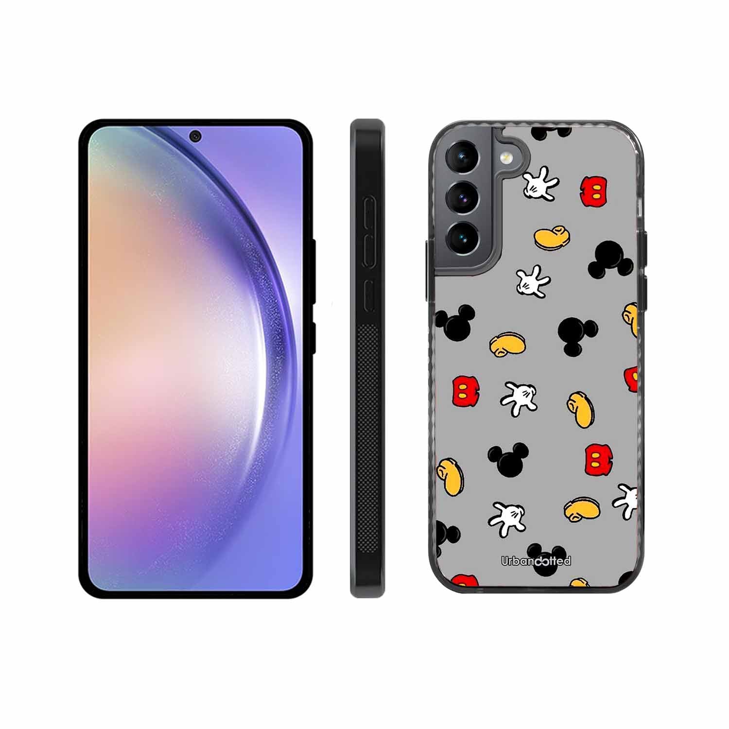 Whimsical Mouse Pattern Glass Case For Samsung S22 Plus 5G