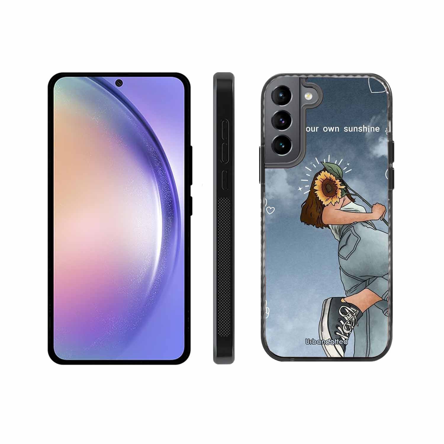 Girl with Sunflower Crown Glass Case For Samsung S22 5G
