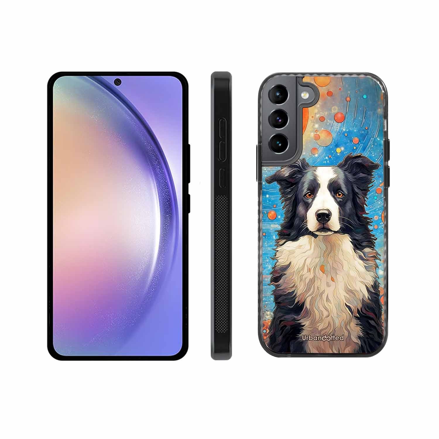 Artistic Dog Illustration Glass Case For Samsung S22 5G