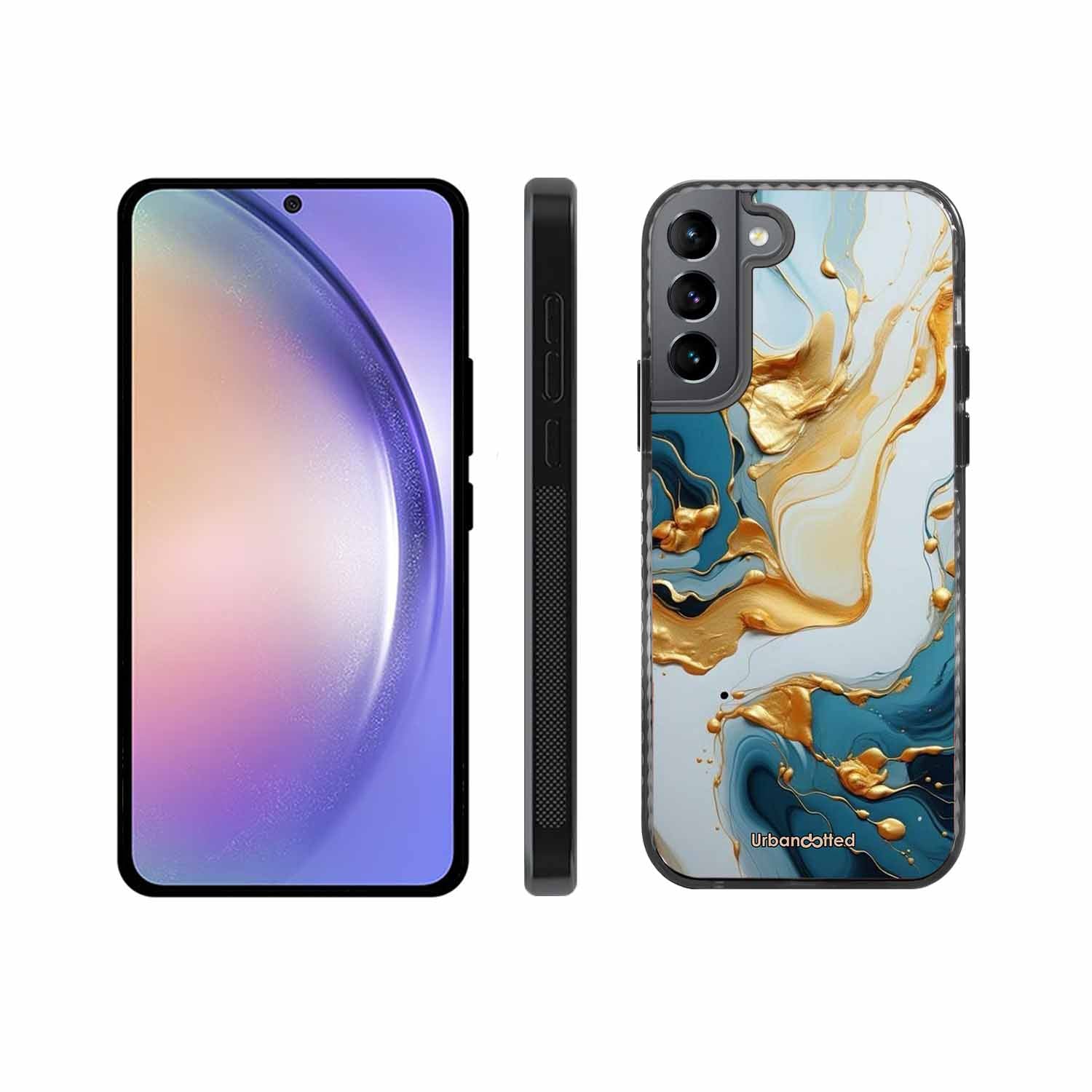 Luxurious Marble Effect Glass Case For Samsung S22 5G