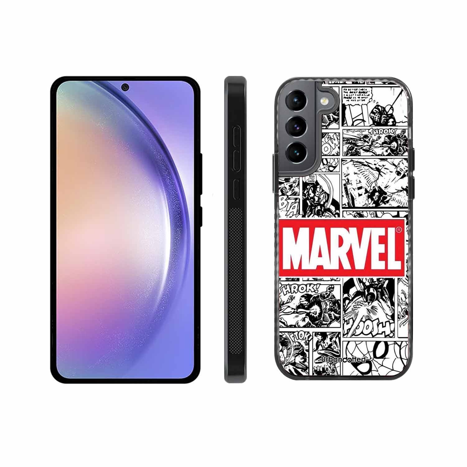 Black and White Comic Book Glass Case For Samsung S22 5G
