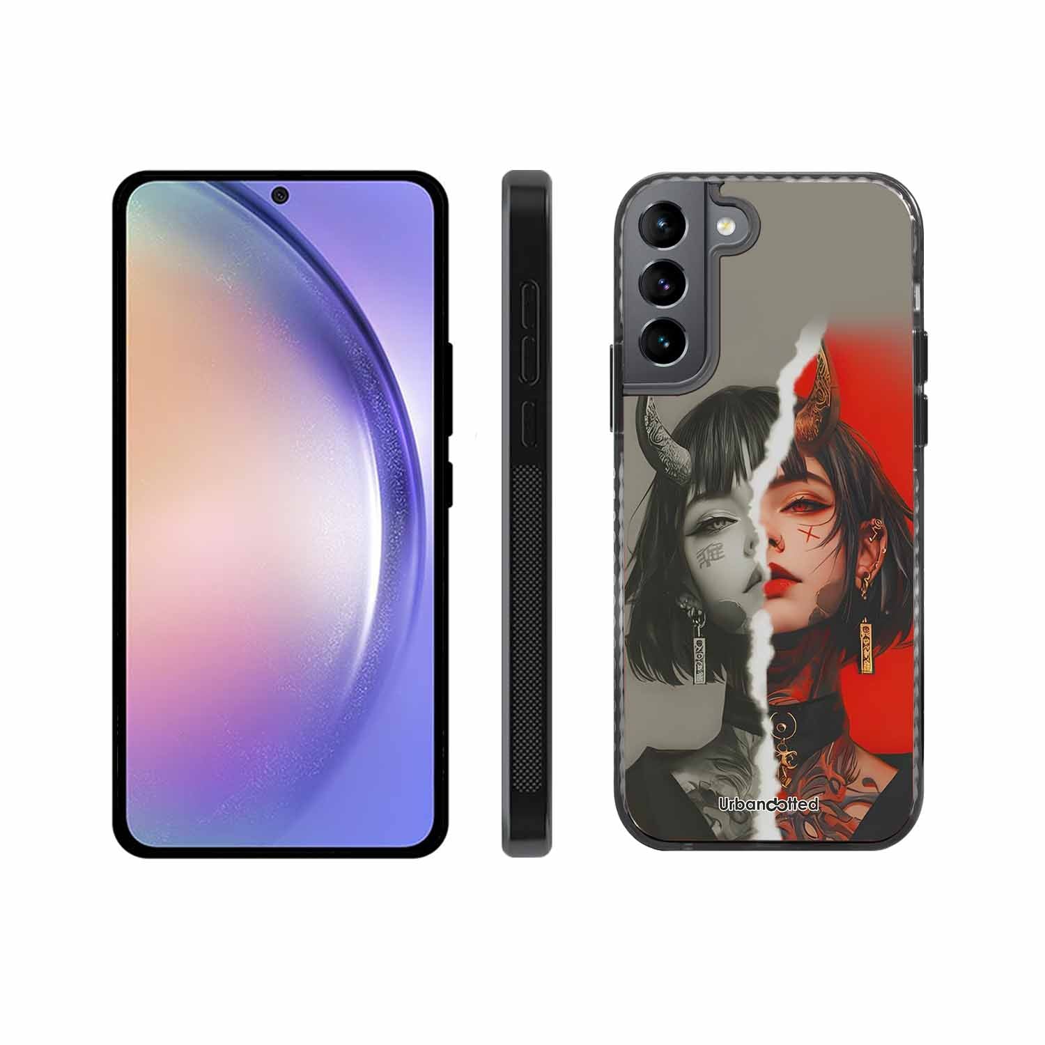 Yin Yang Demon Art Glass Case For Samsung S22 5G