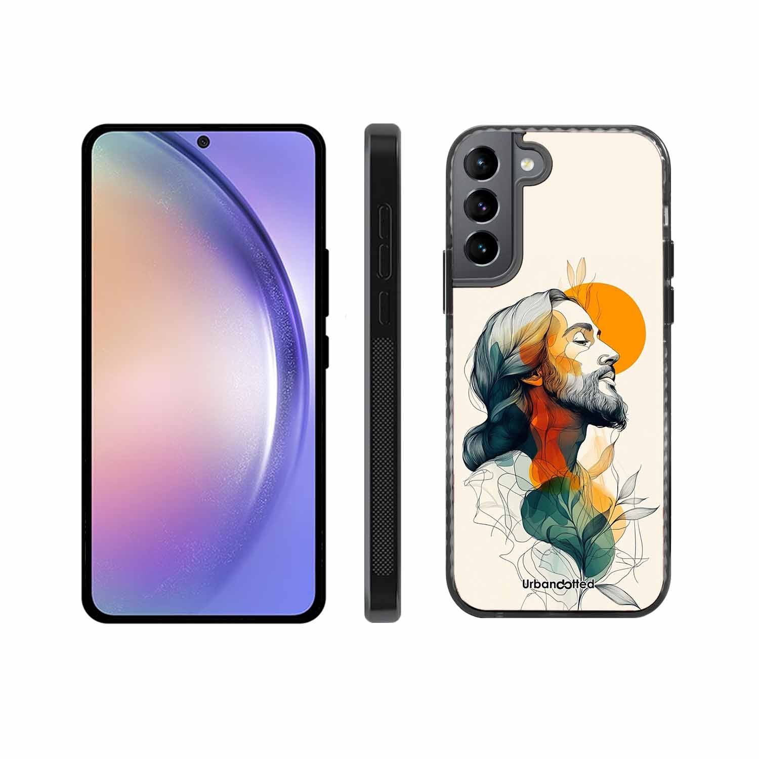 Jesus in Profile Prayer Glass Case For Samsung S22 5G