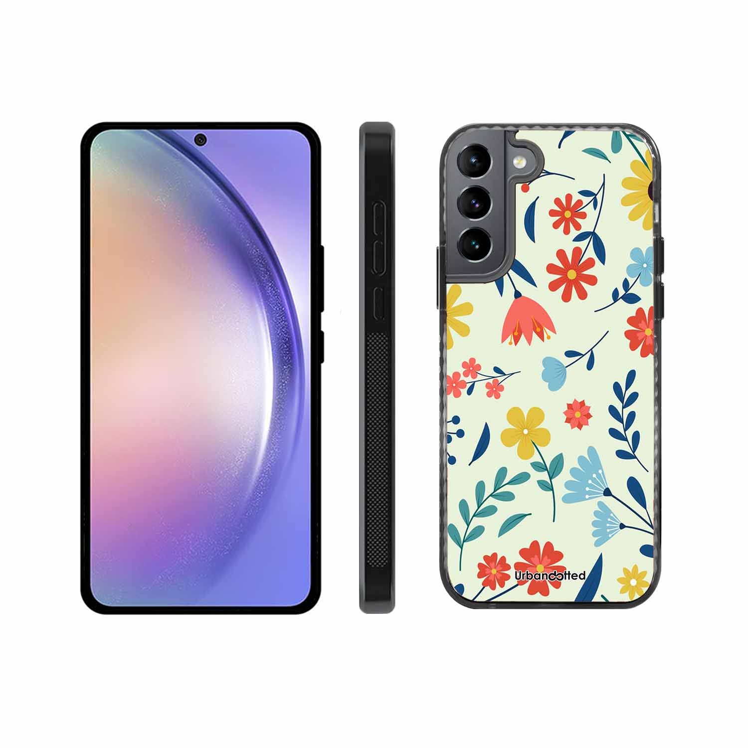 Colorful Wildflower Meadow Glass Case For Samsung S22 5G