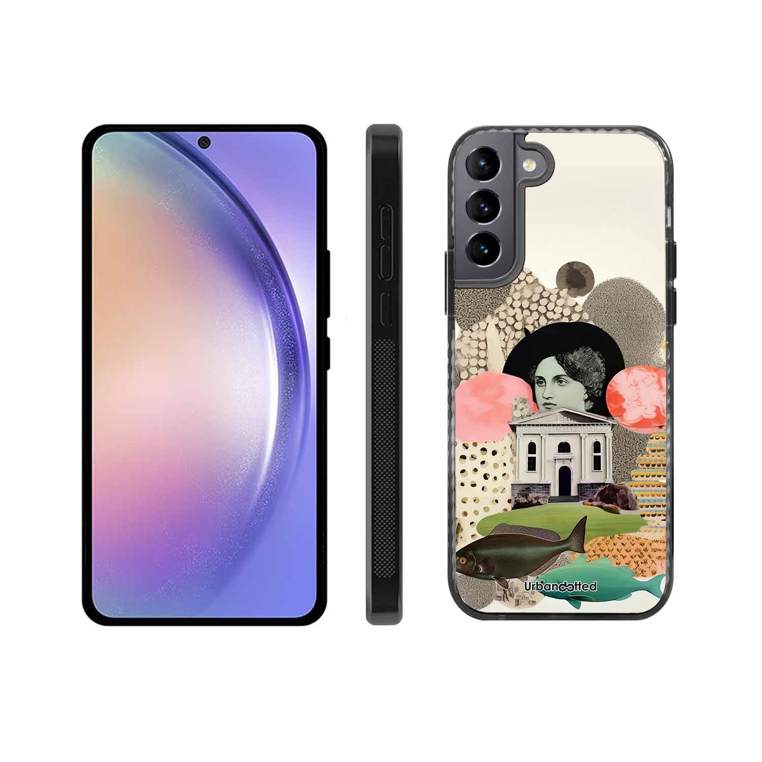Whimsical Mixed Media Art Glass Case For Samsung S22 5G