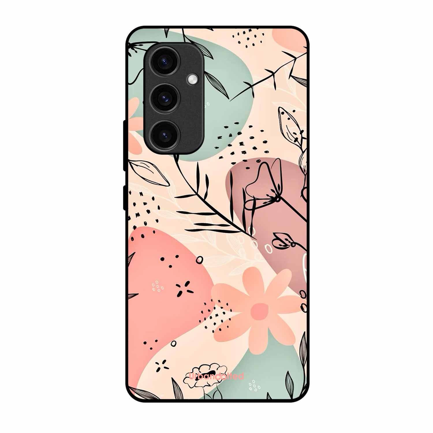 Abstract Floral Glass Case For Samsung S24 Plus