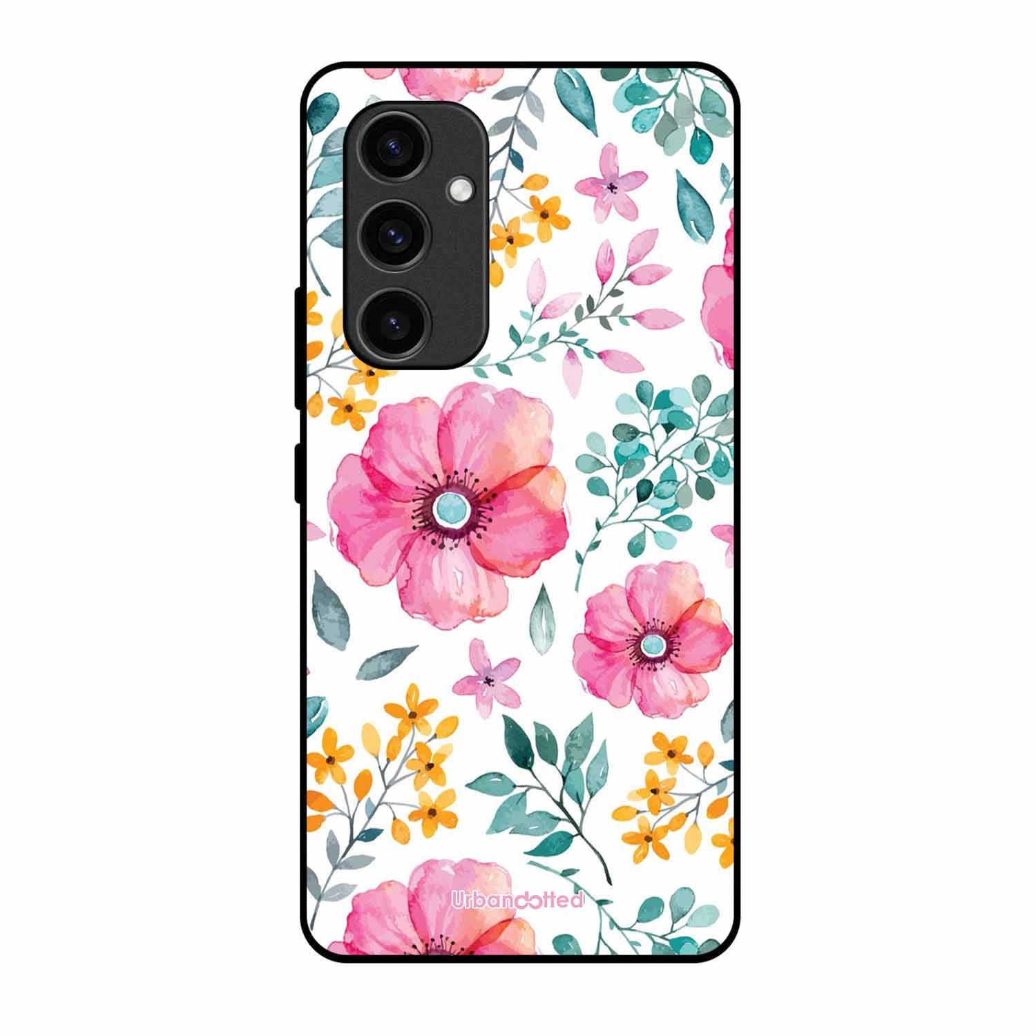 True Blue Wildflower Glass Case For Samsung S24 Plus
