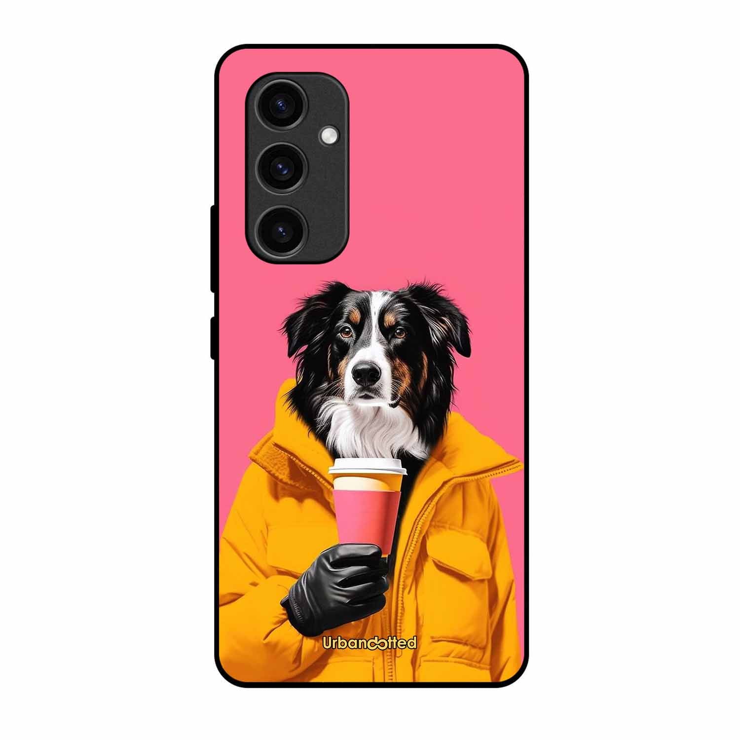 Trendy Dog with Drink Glass Case For Samsung S23 FE