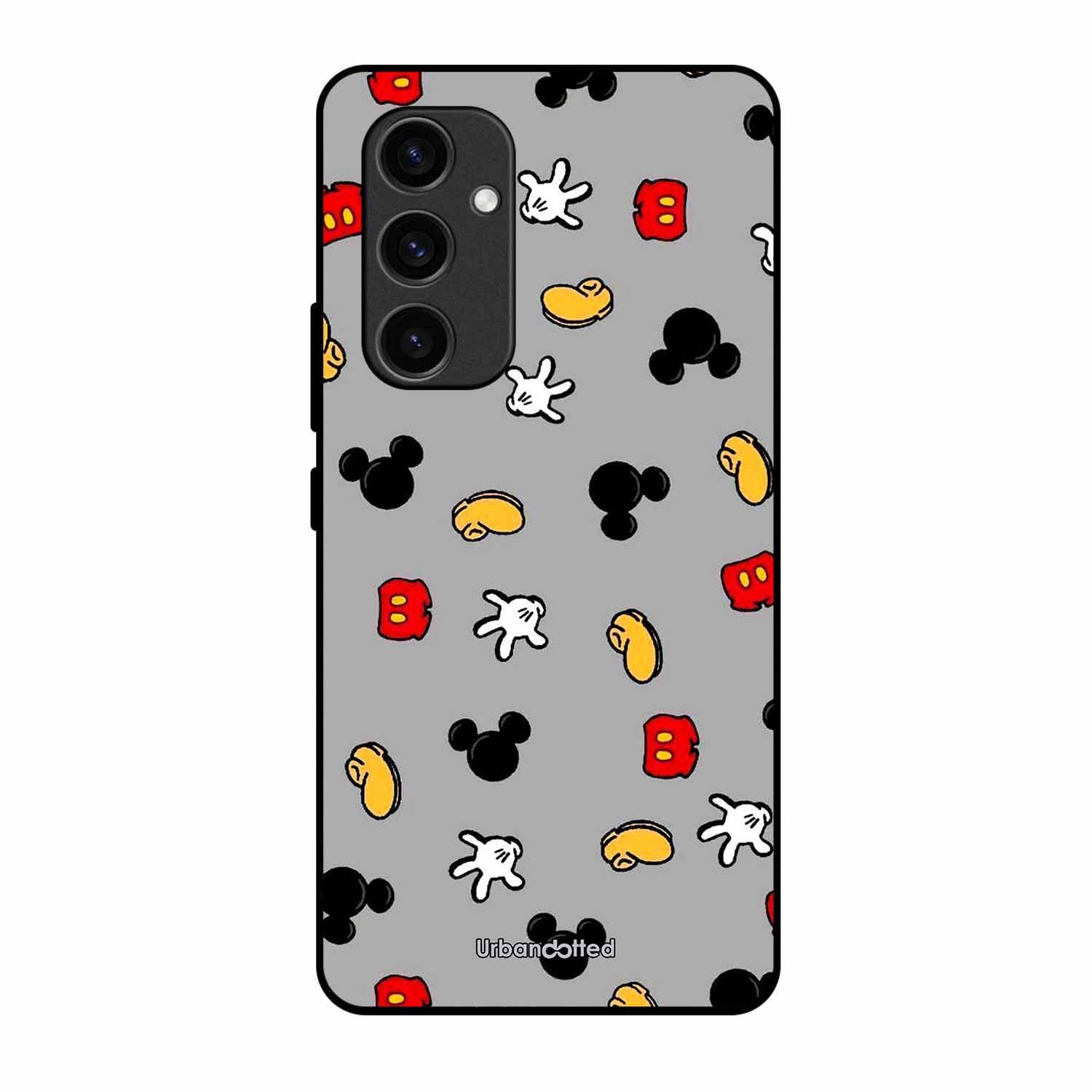 Whimsical Mouse Pattern Glass Case For Samsung S23 FE