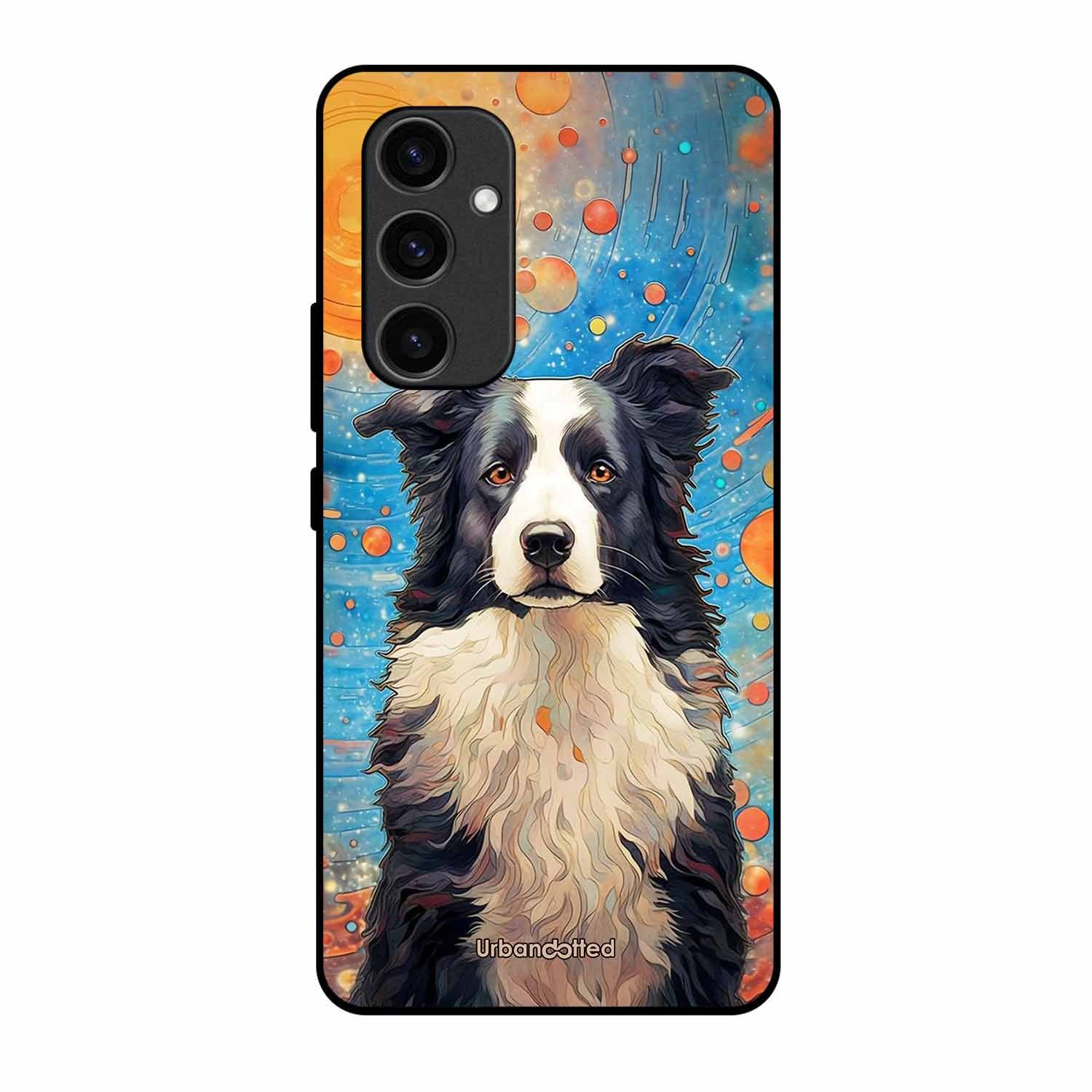 Artistic Dog Illustration Glass Case For Samsung S23 FE