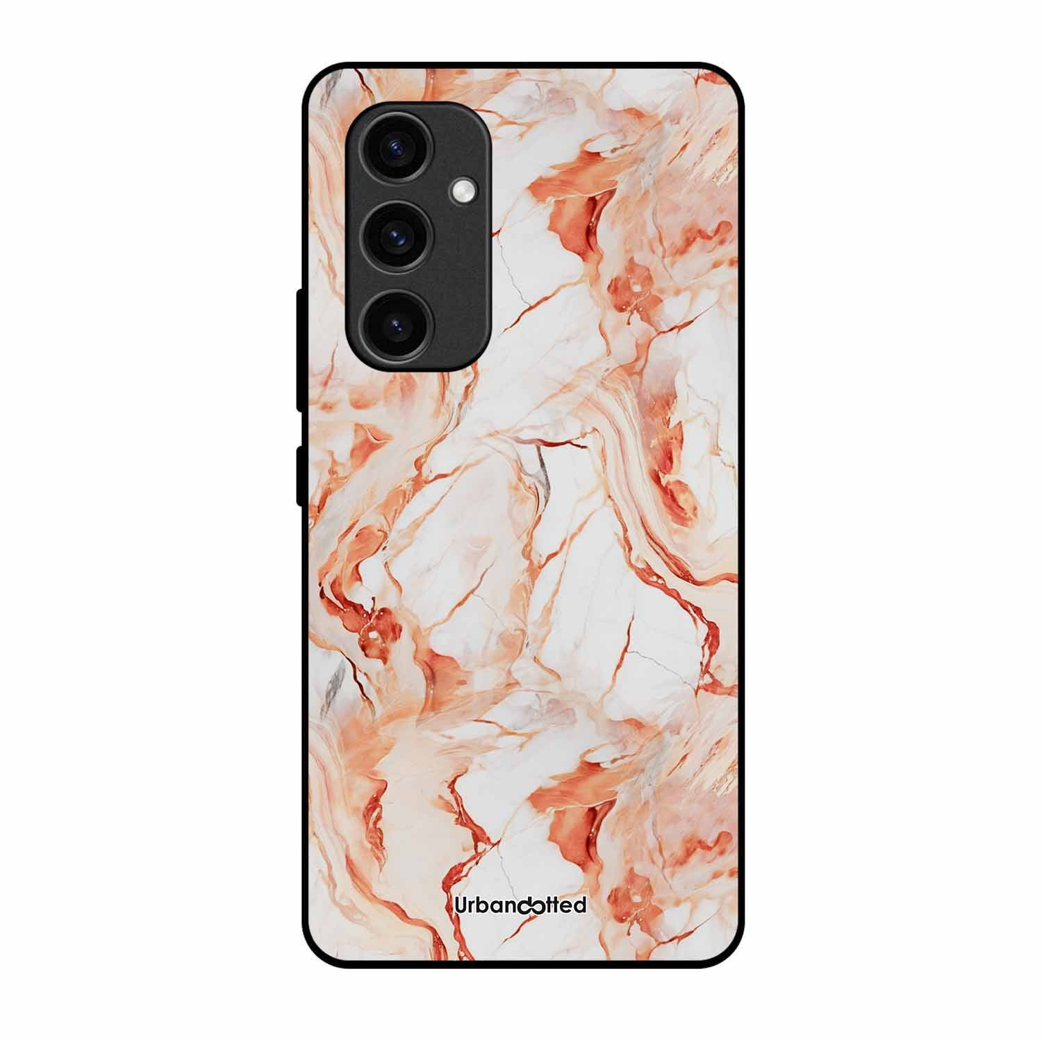 Elegant Rose Gold Veins Glass Case For Samsung S24 FE