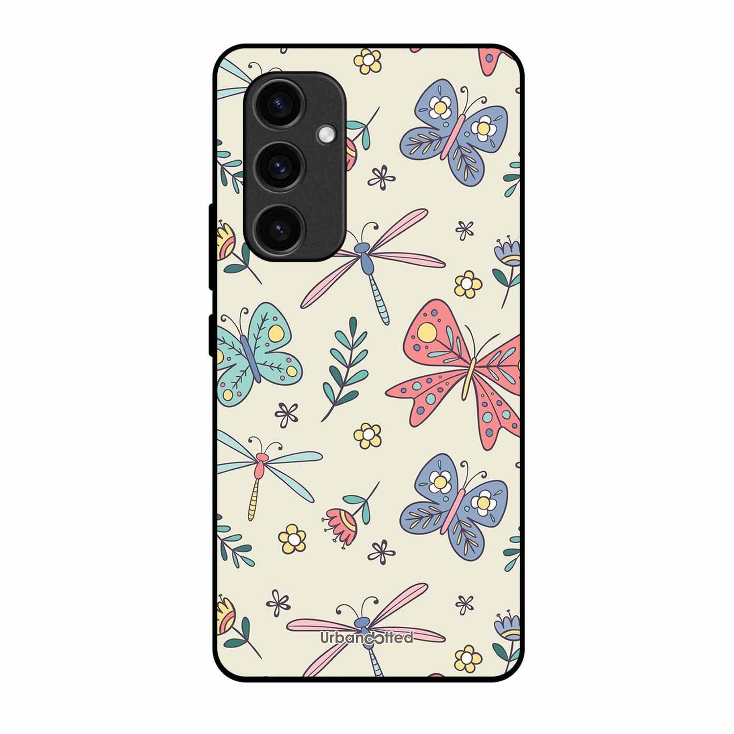 Butterfly and Dragonfly Garden Glass Case For Samsung S24 5G