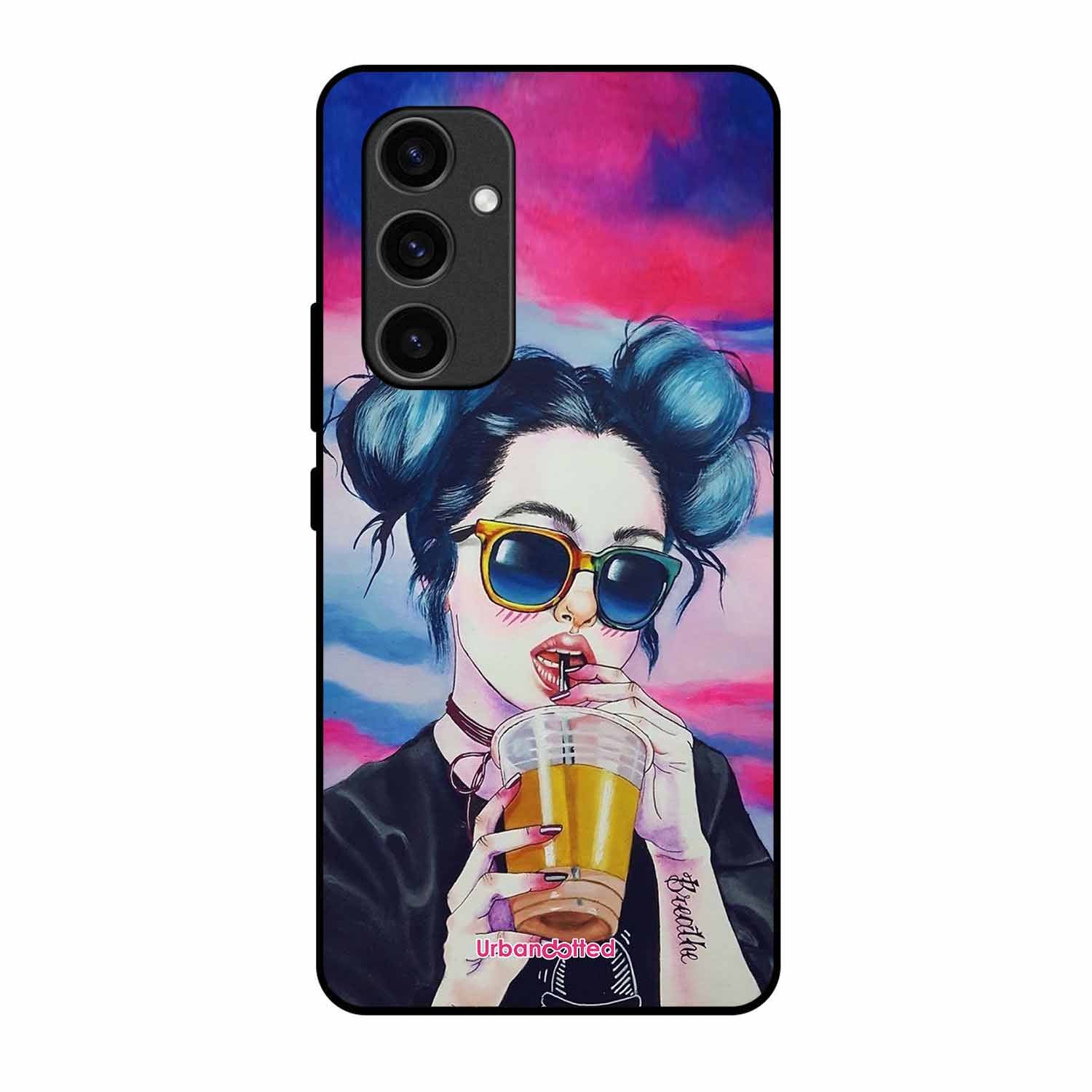 "Breathe" Tattoo Girl Glass Case For Samsung S24 5G