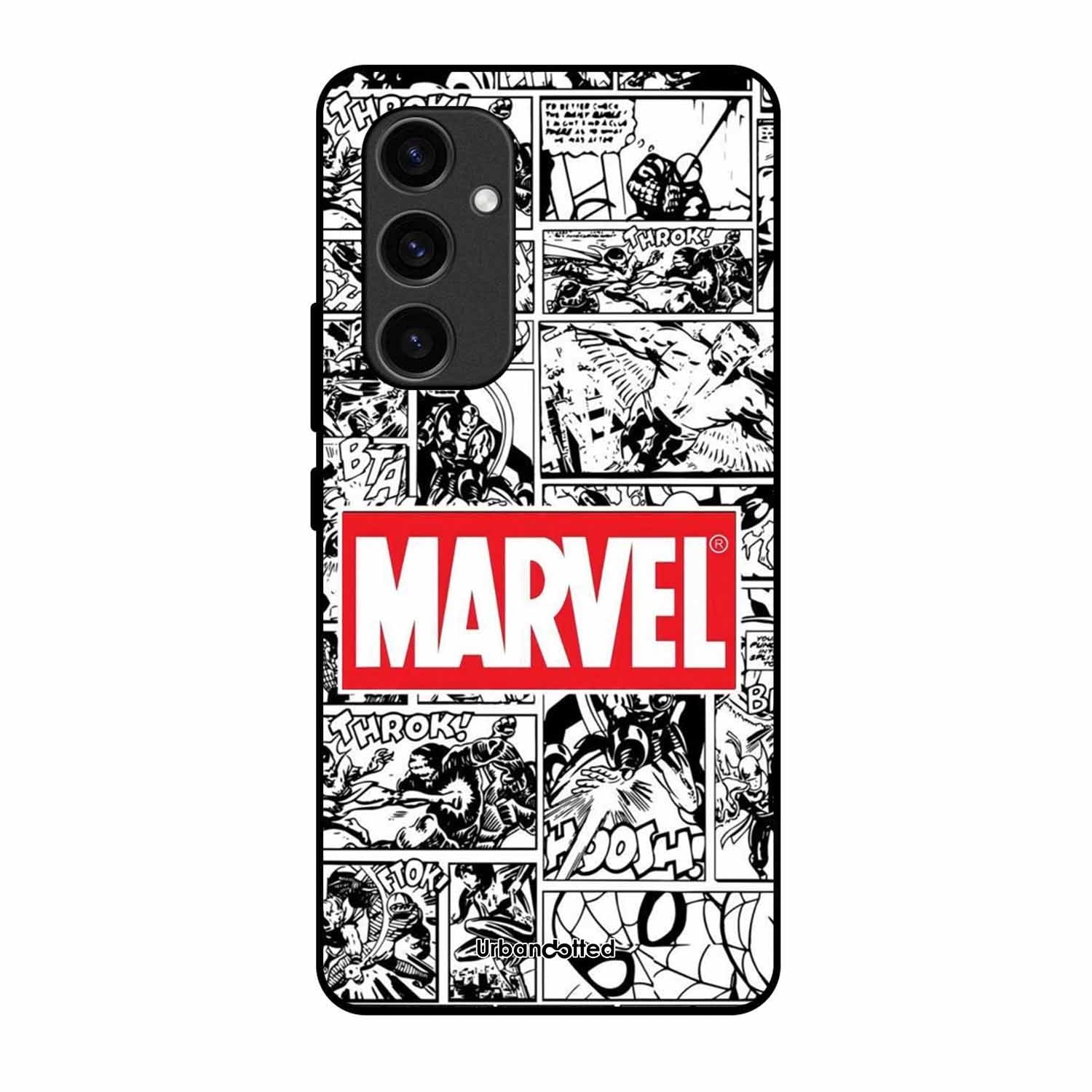 Black and White Comic Book Glass Case For Samsung S24 5G