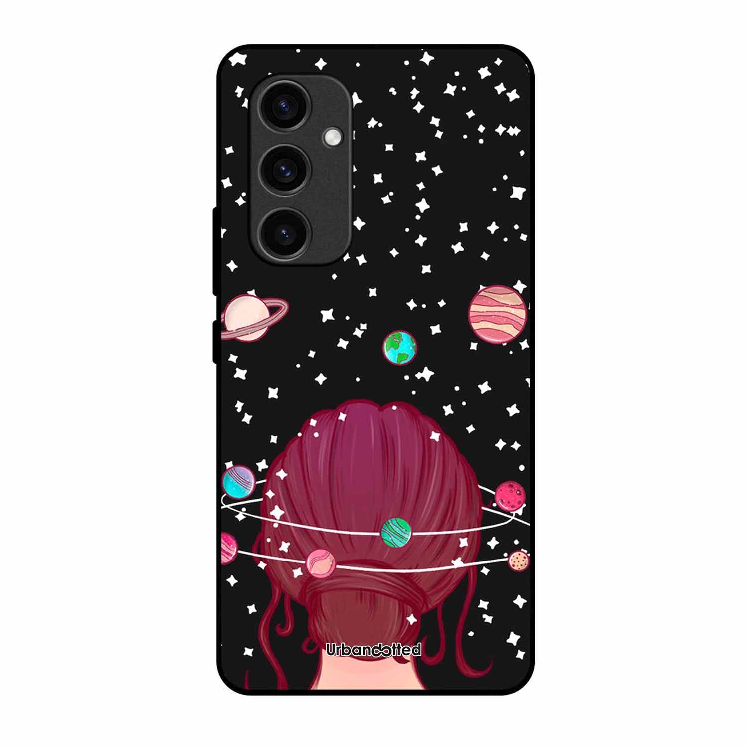 Galactic Hair Space Girl Glass Case For Samsung S24 FE