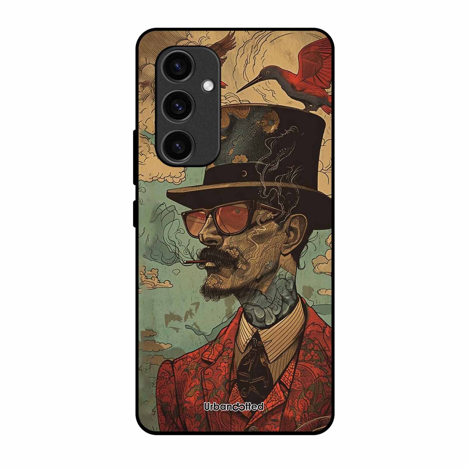 Steampunk Gentleman Smoker Glass Case For Samsung S24 FE